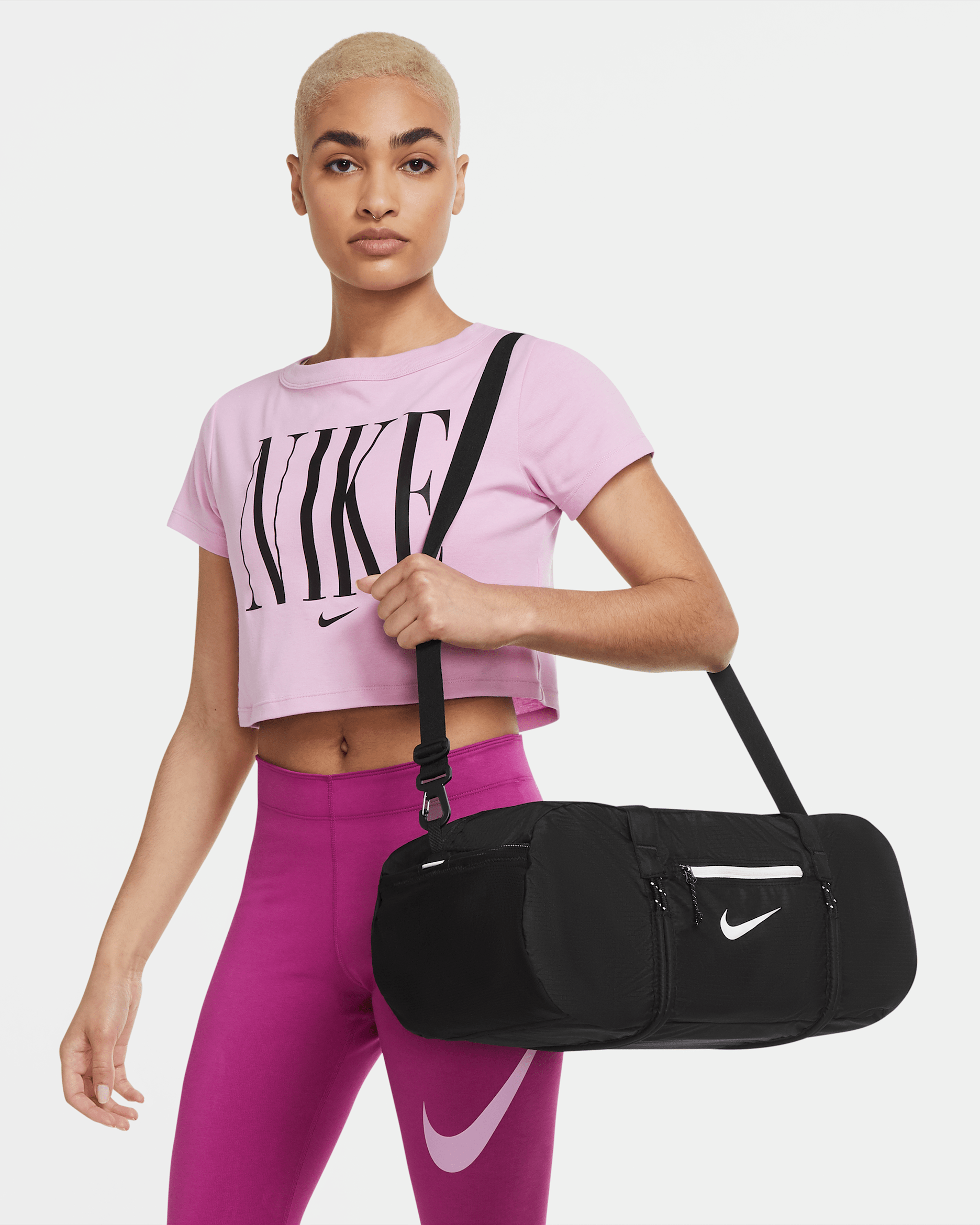 Nike Stash 帆布包 (21 公升) - 黑色/黑色/白色