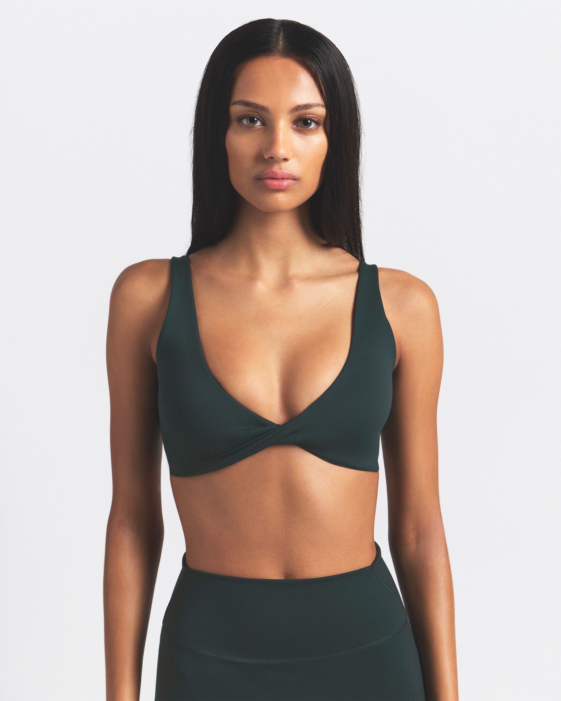 NikeSKIMS Matte Women's Twist-Front Bra - NSKM DARK TEAL/NSKM DARK TEAL