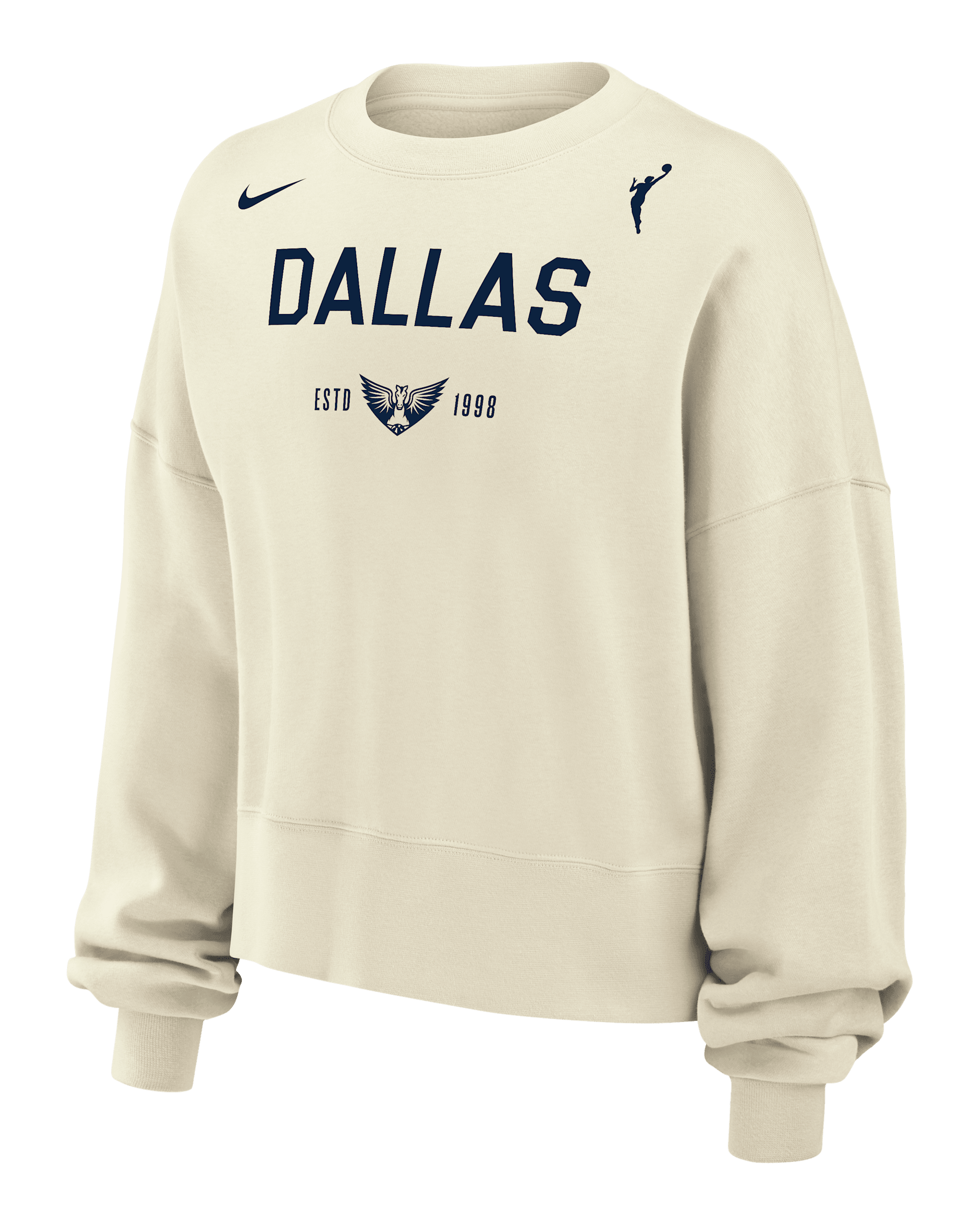 Dallas Wings Phoenix Fleece Women's Nike WNBA Crew-Neck Sweatshirt - Sail