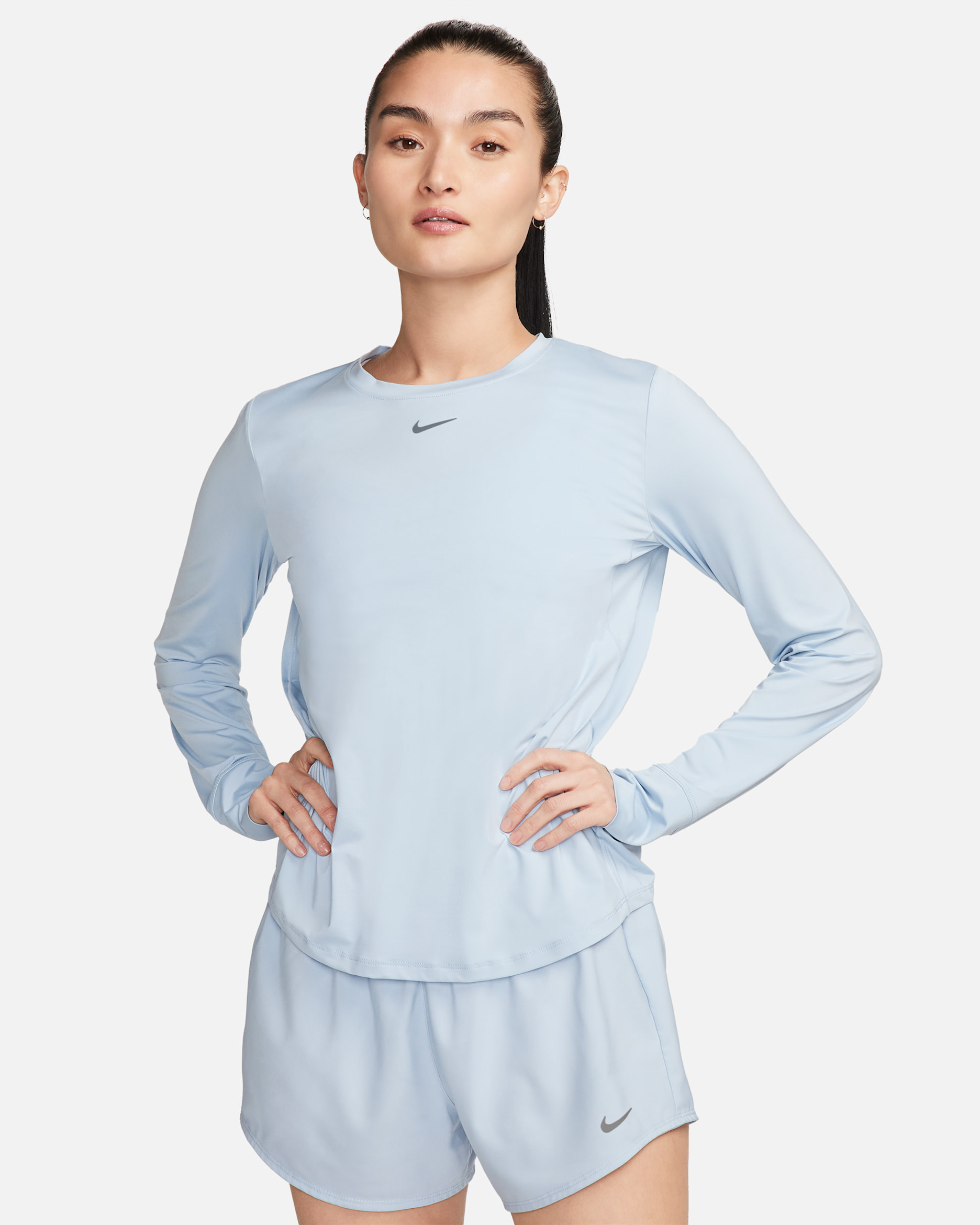 Nike One Classic Women's Dri-FIT Long-Sleeve Top - Light Armoury Blue/Black