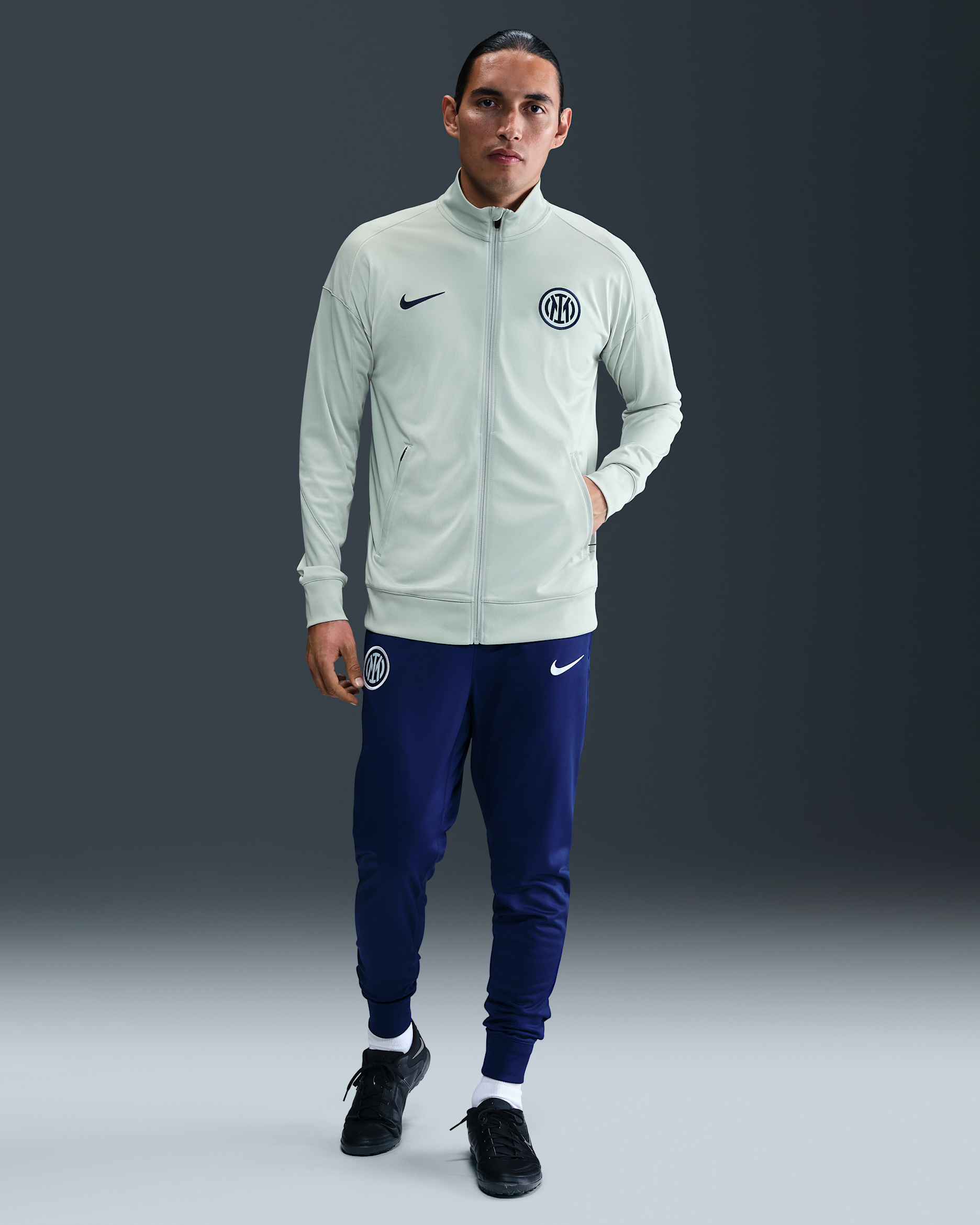 Survêtement de foot en maille Nike Dri-FIT Inter Milan Strike pour homme - Grey Haze/Blue Void/Blue Void