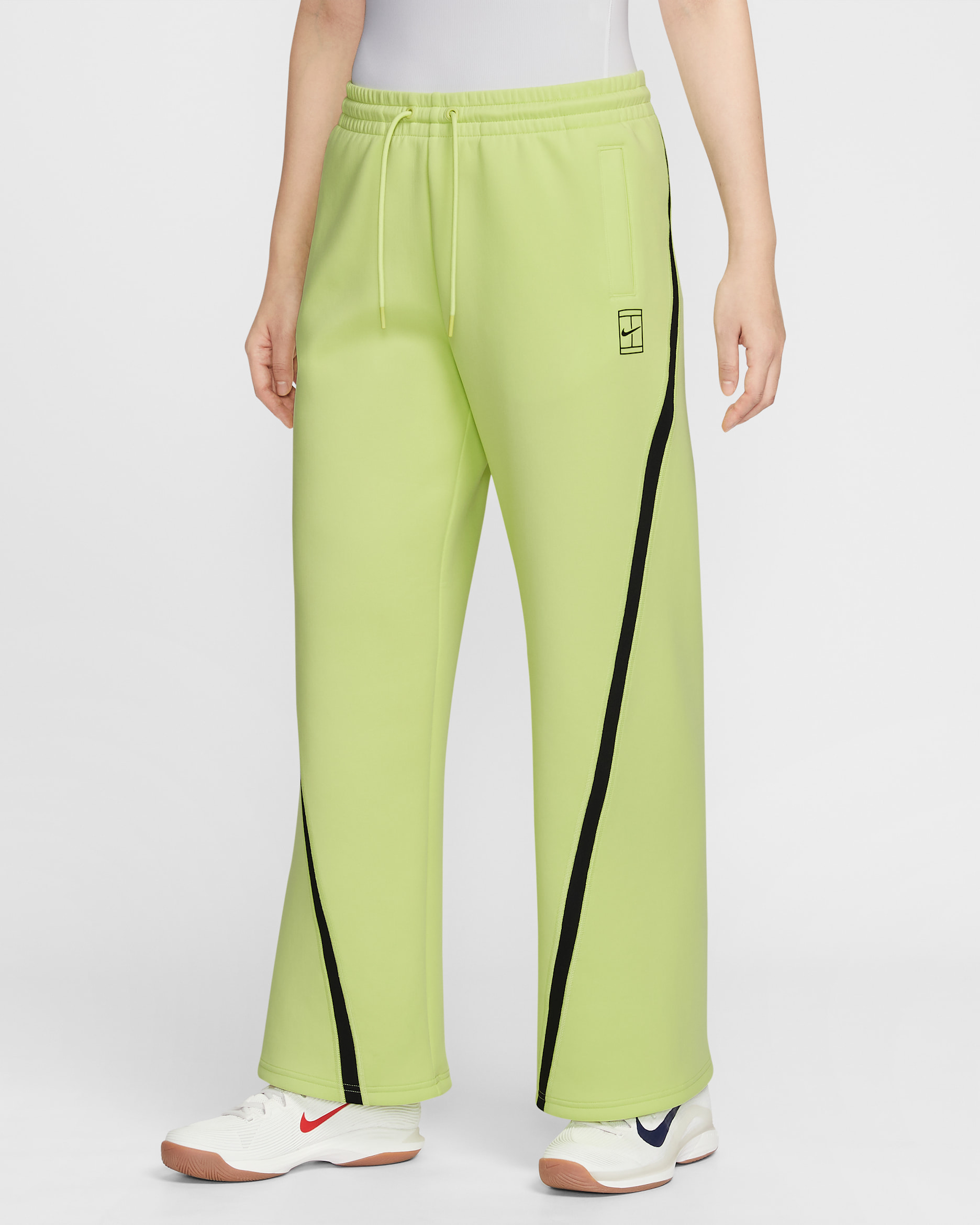 Nike Advantage Women's Dri-FIT Mid-Rise Tennis Trousers - Light Lemon Twist/Black