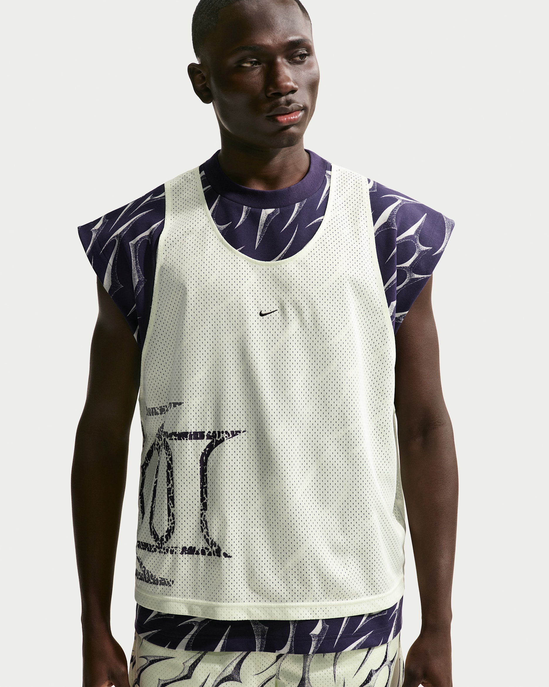 Maillot d'entraînement de basket Dri-FIT Ja pour homme - Volt Tint/Purple Dynasty/Noir