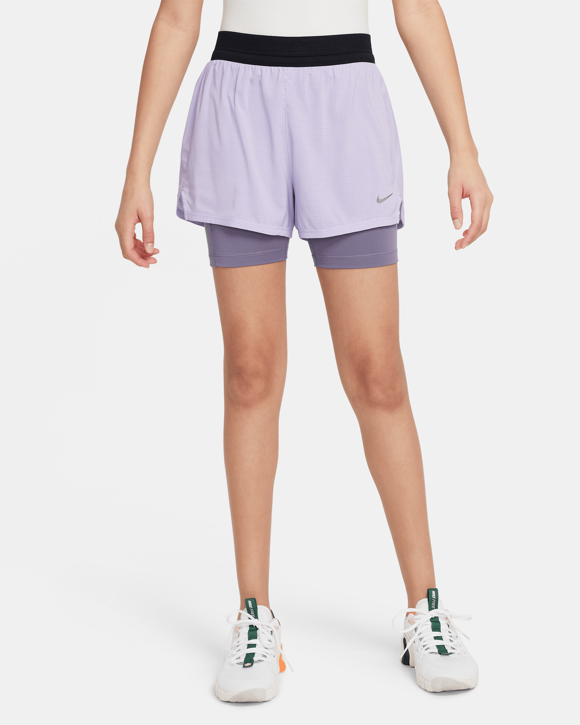 Nike Older Kids' (Girls') Dri-FIT ADV Shorts - Hydrangeas/Daybreak/Black
