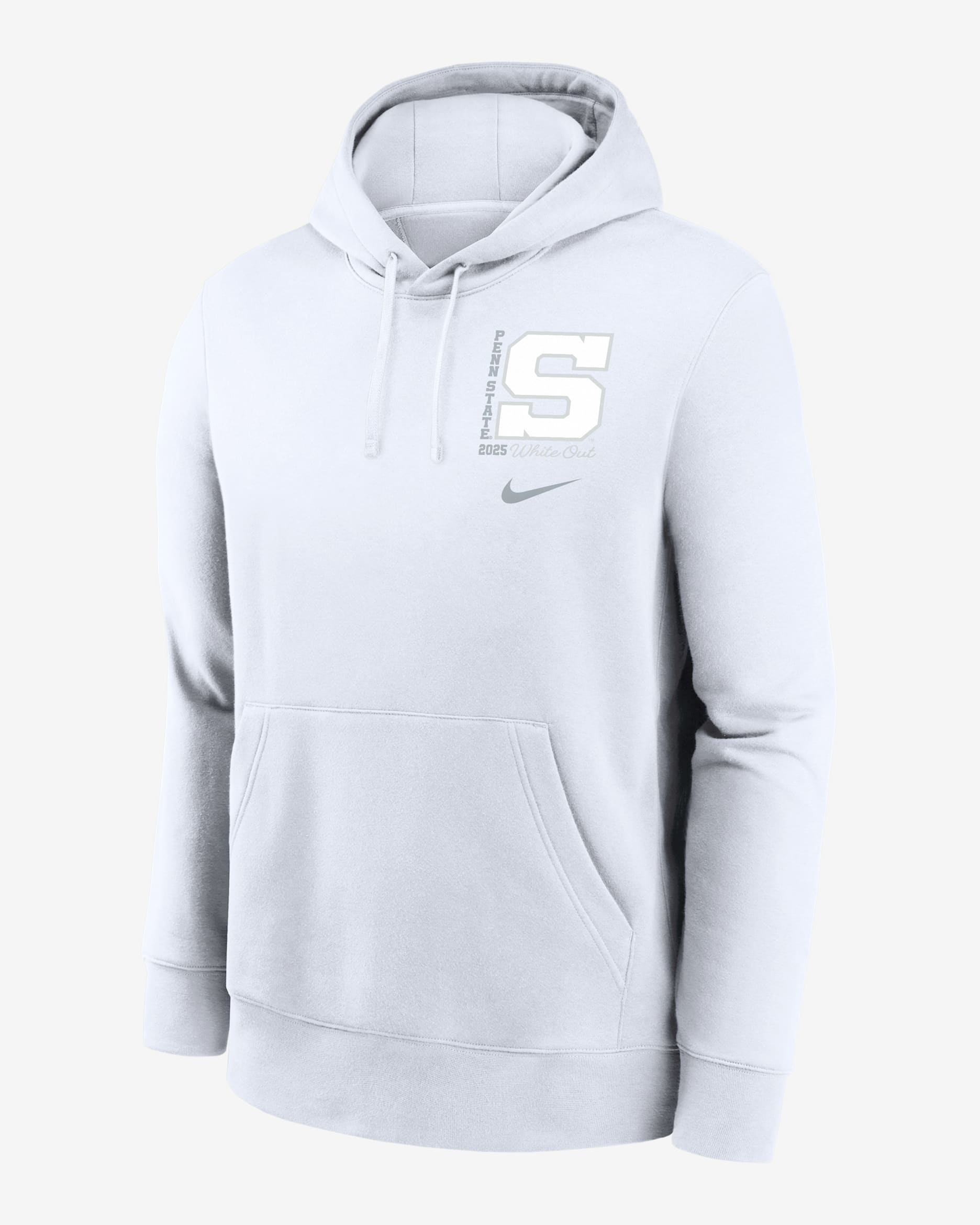 Penn State 2025 White Out Club Men's Nike College Pullover Hoodie - White