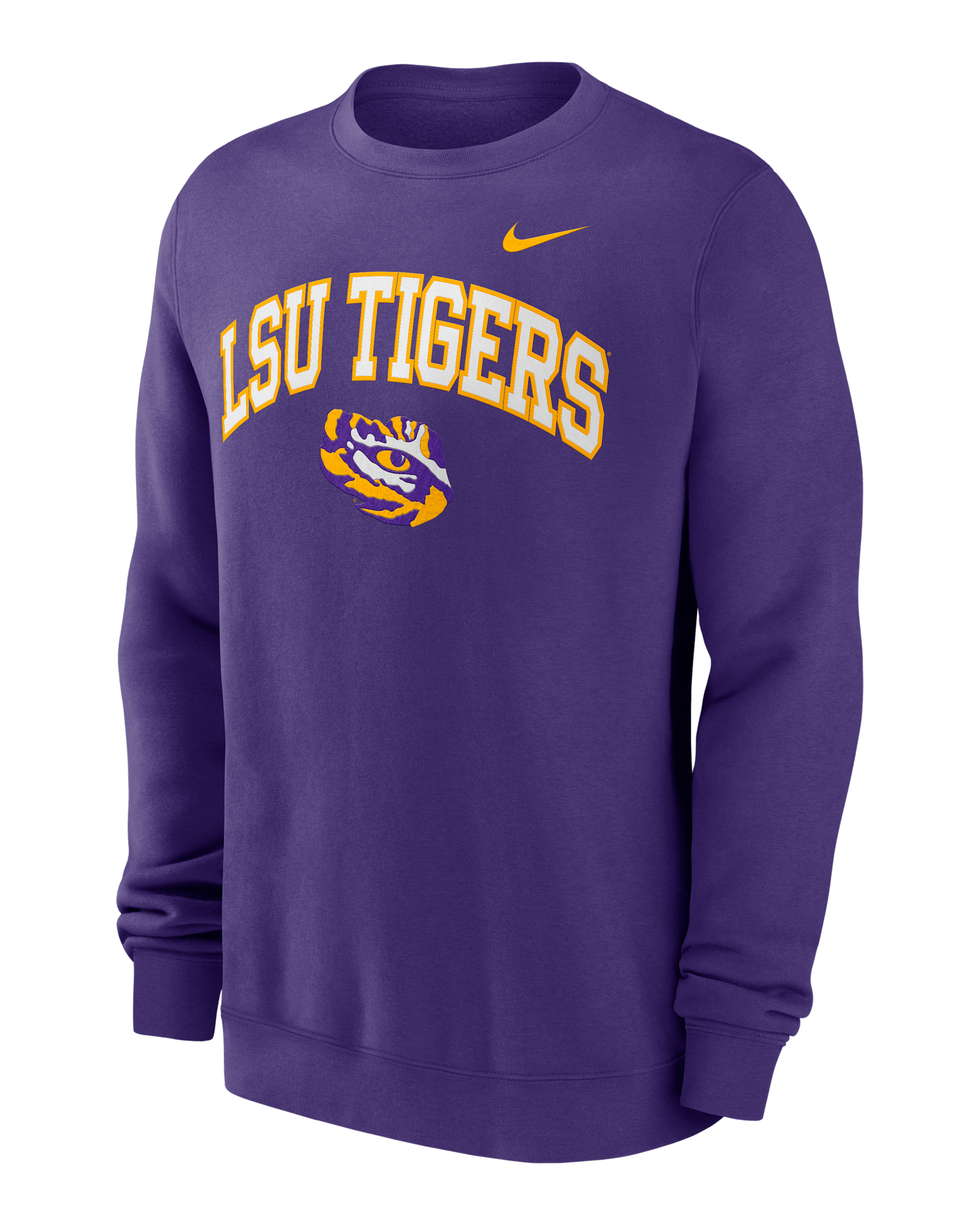 LSU Arch Men's Nike College Pullover Crew - Purple
