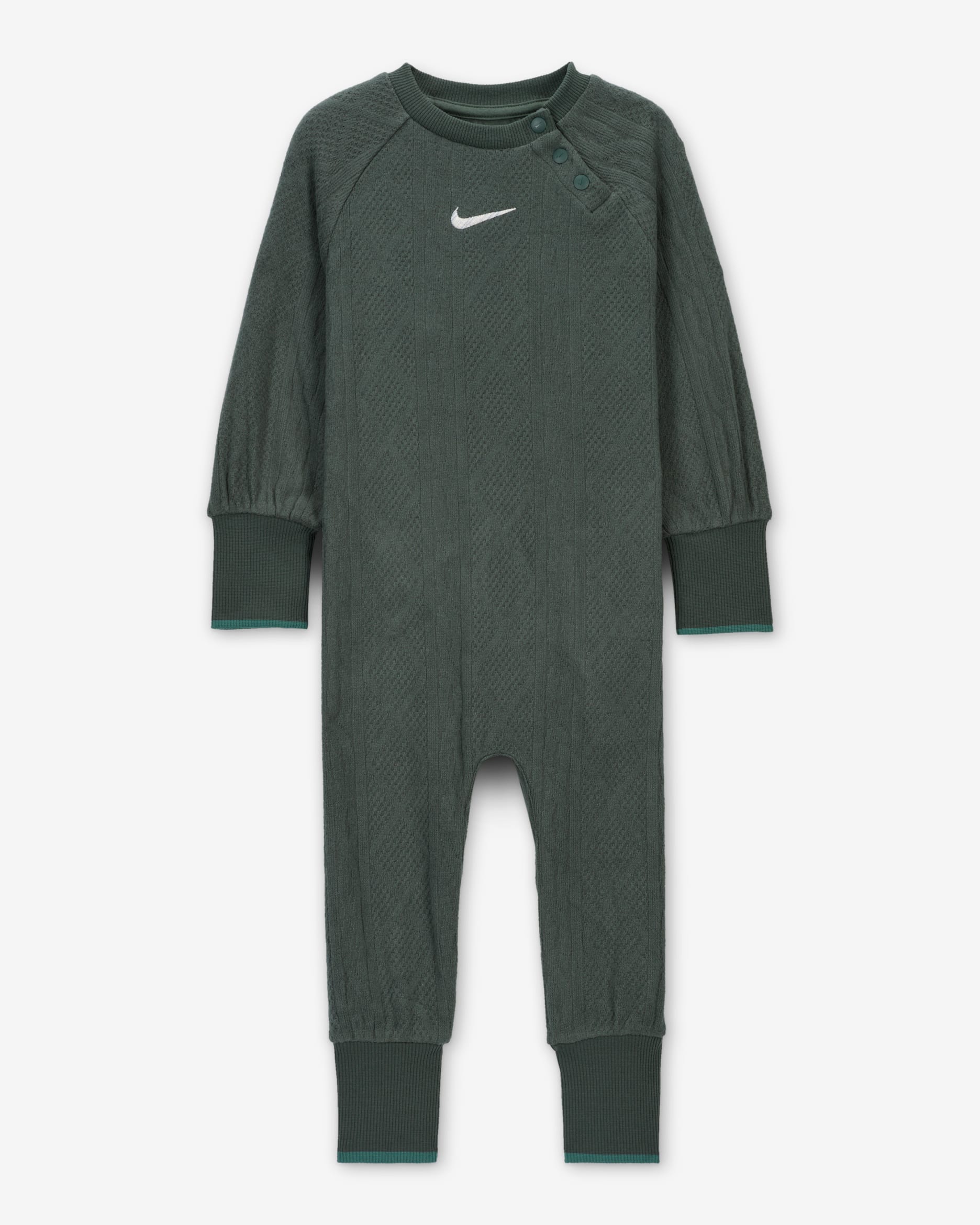 Nike ReadySet Baby (12-24M) Cable Knit Coverall - Vintage Green
