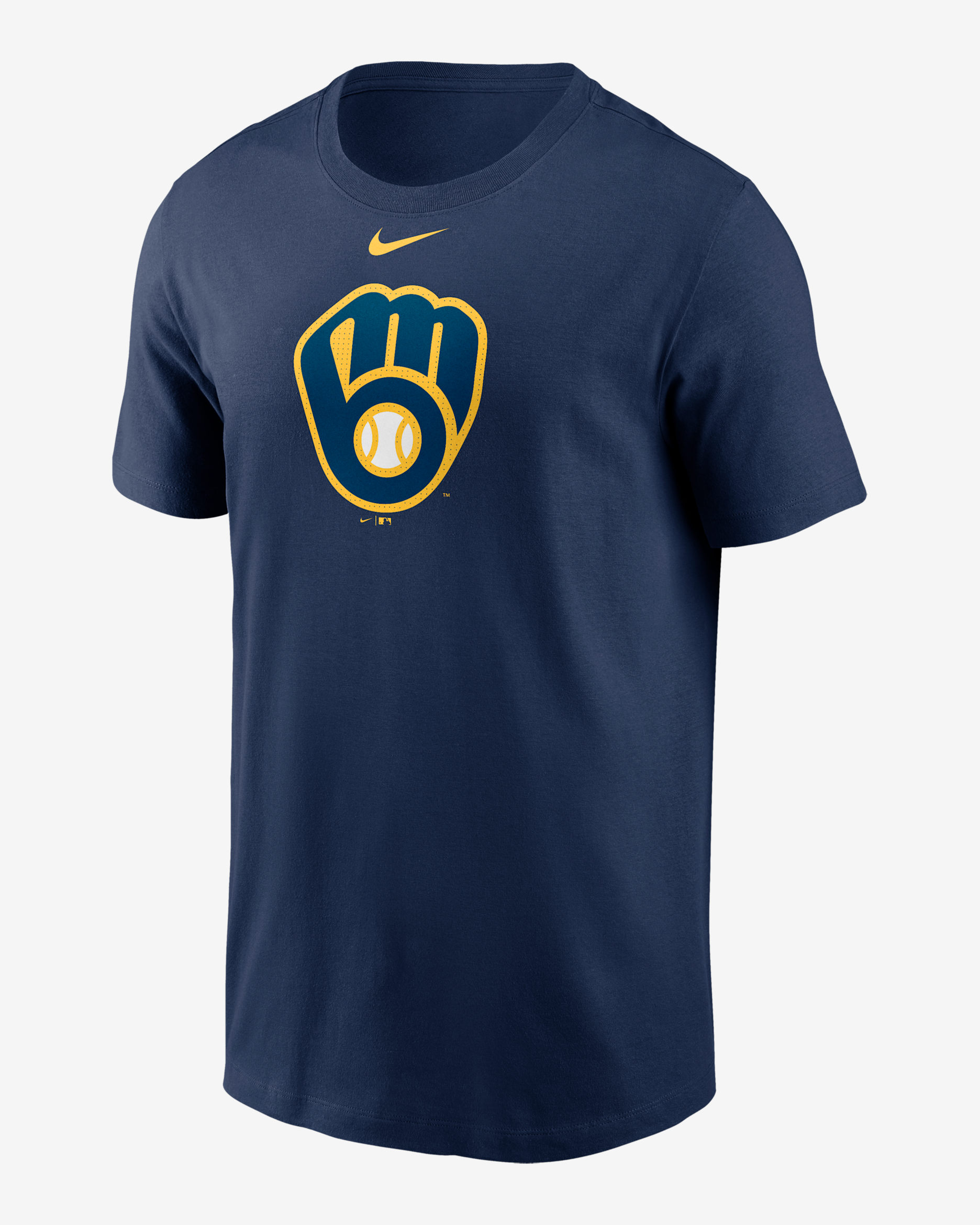 Milwaukee Brewers Fuse Large Logo Men's Nike MLB T-Shirt - Midnight Navy