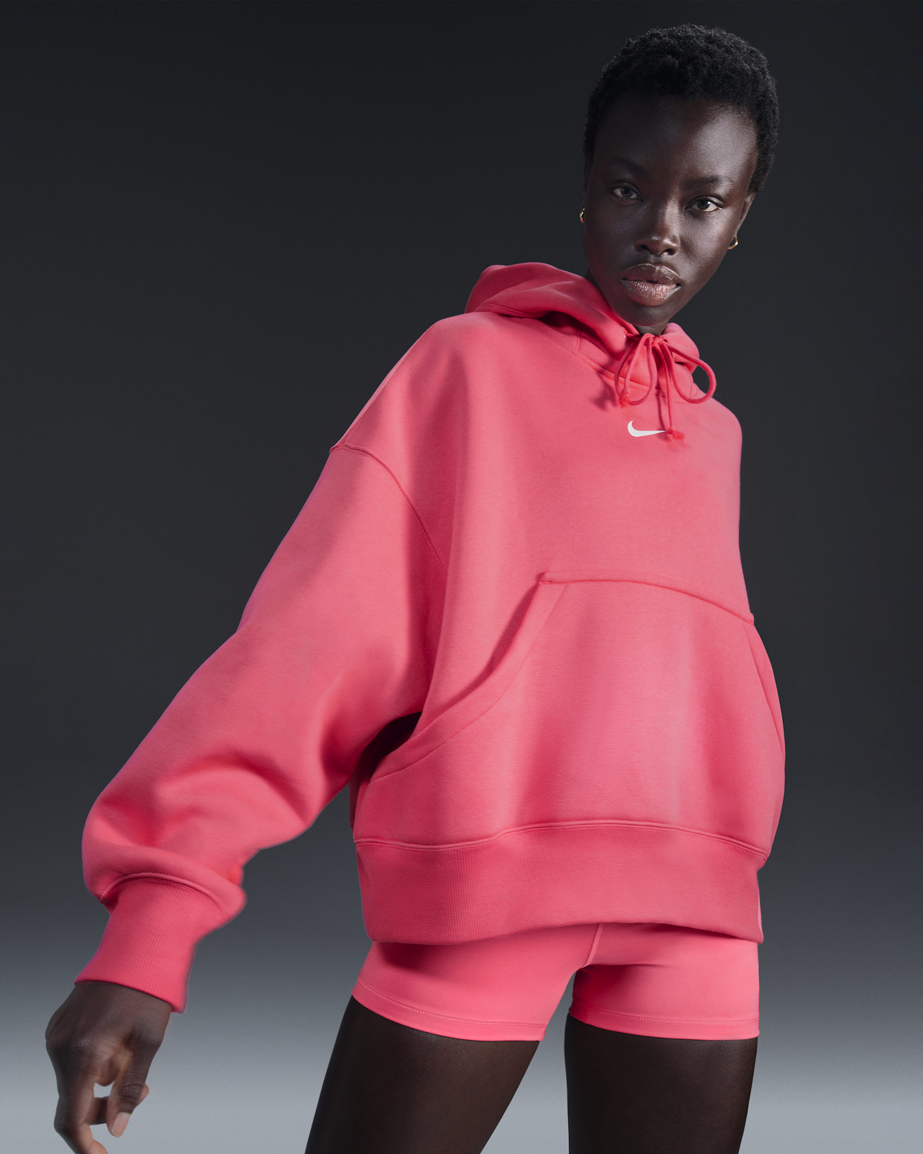 Nike Sportswear Phoenix Fleece Women's Over-Oversized Pullover Hoodie - Aster Pink/Sail