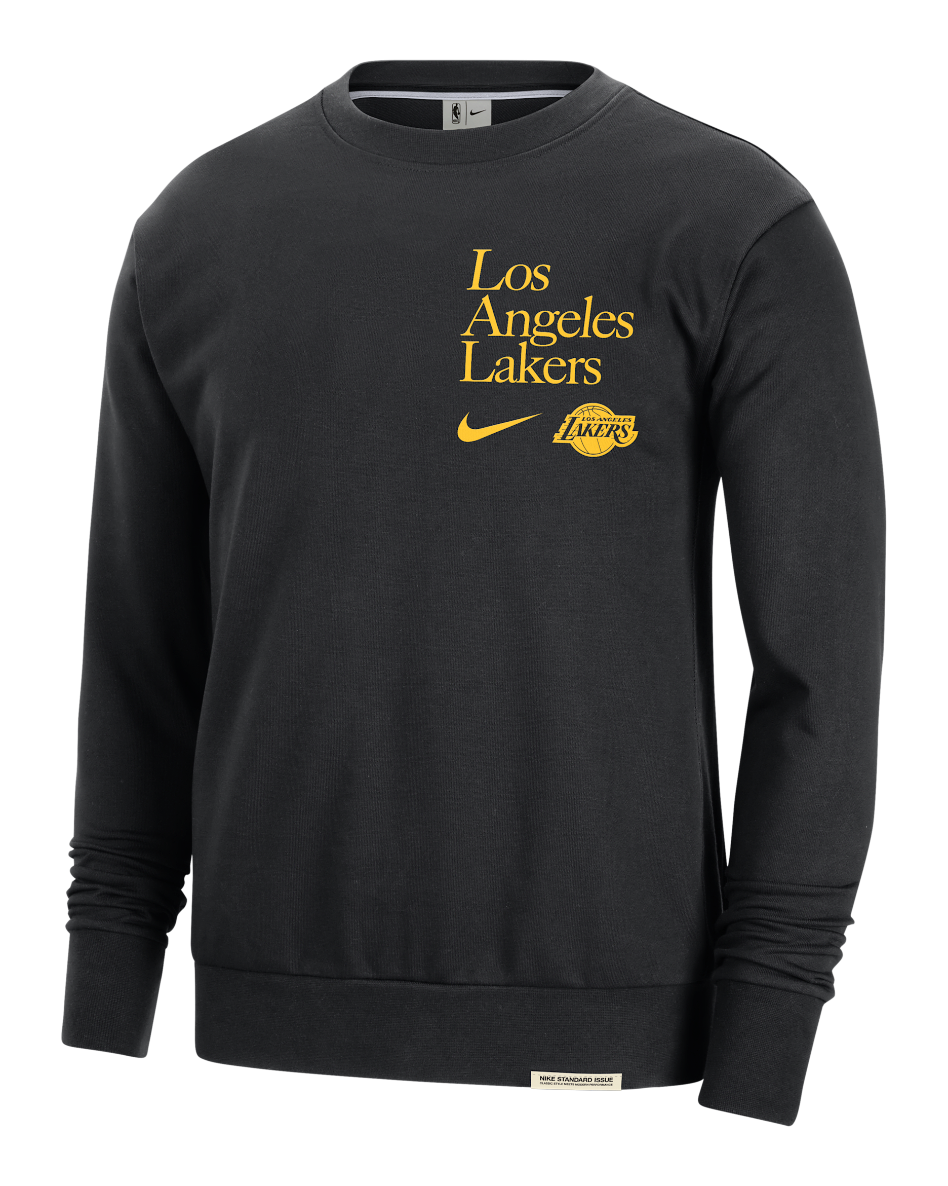 Los Angeles Lakers Standard Issue Men's Nike Dri-FIT NBA Crew-Neck Sweatshirt - Black