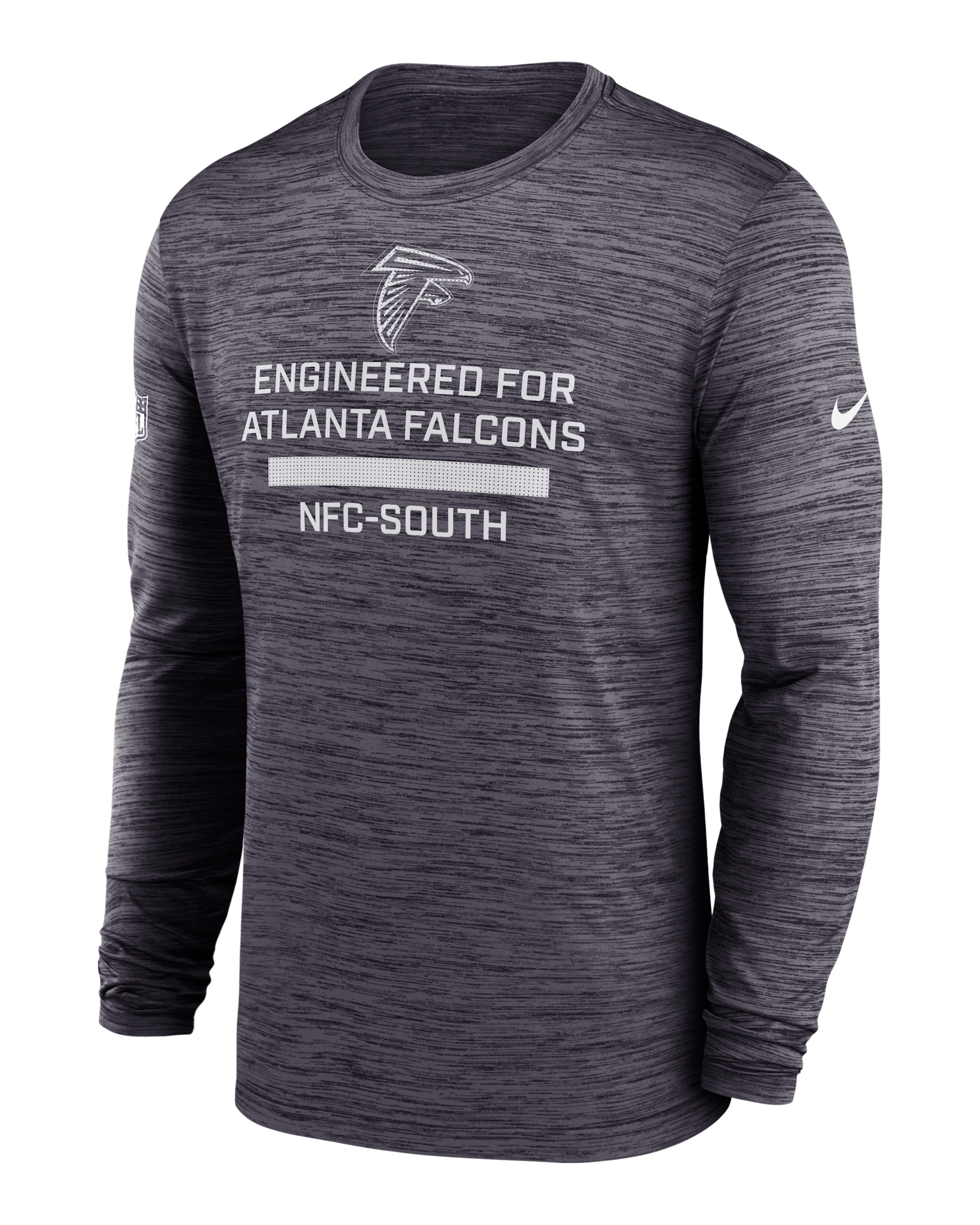Playera de manga larga Nike Dri-FIT de la NFL para hombre Atlanta Falcons Sideline Team Issue Velocity - Negro