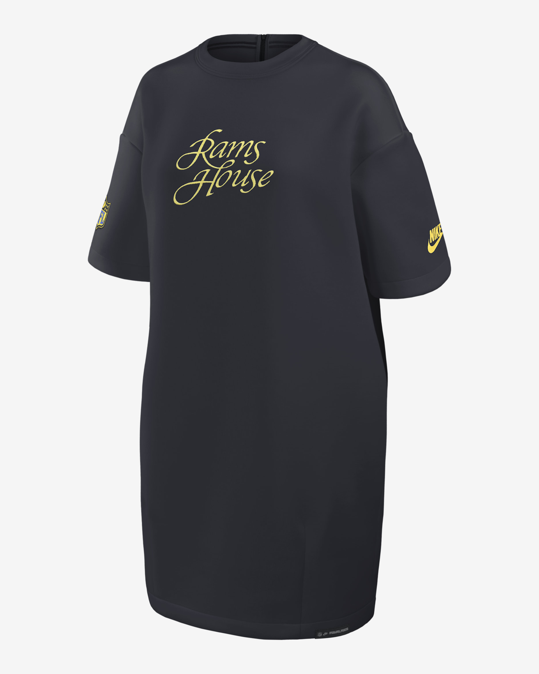 Los Angeles Rams Rivalries Collection Oversized Tech Fleece Women's Nike NFL Dress - Navy