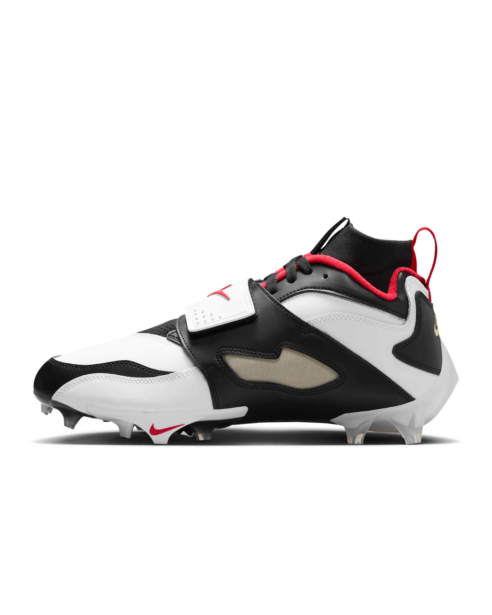Nike Diamond Turf 93 TD Football Shoes - White/Black/Metallic Gold/Fire Red