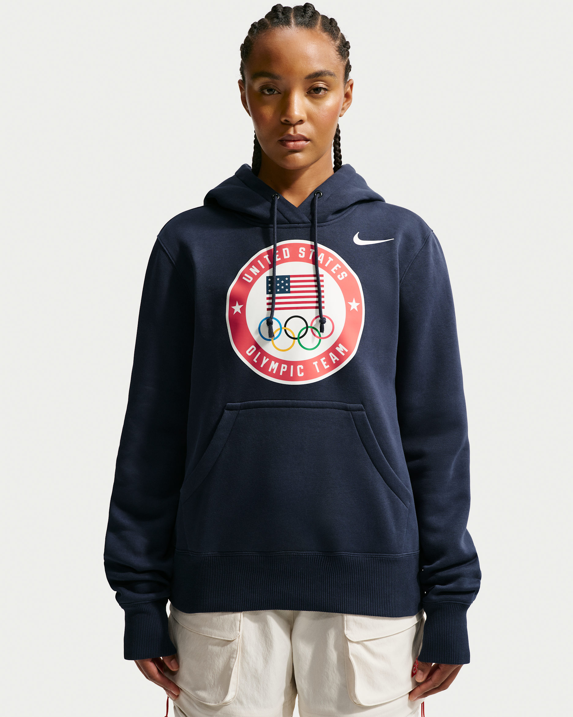 Nike Team USA Phoenix Fleece Women's Fleece Hoodie - Obsidian/Obsidian