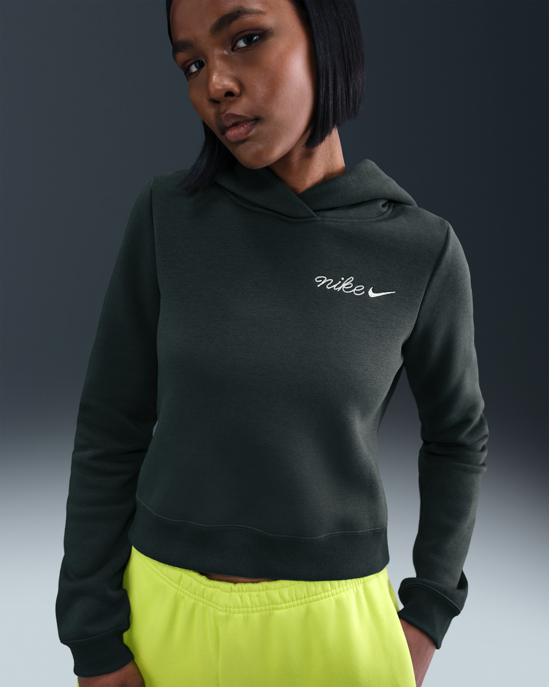 Nike Sportswear Phoenix Fleece Women's Shrunken Hoodie - Seaweed