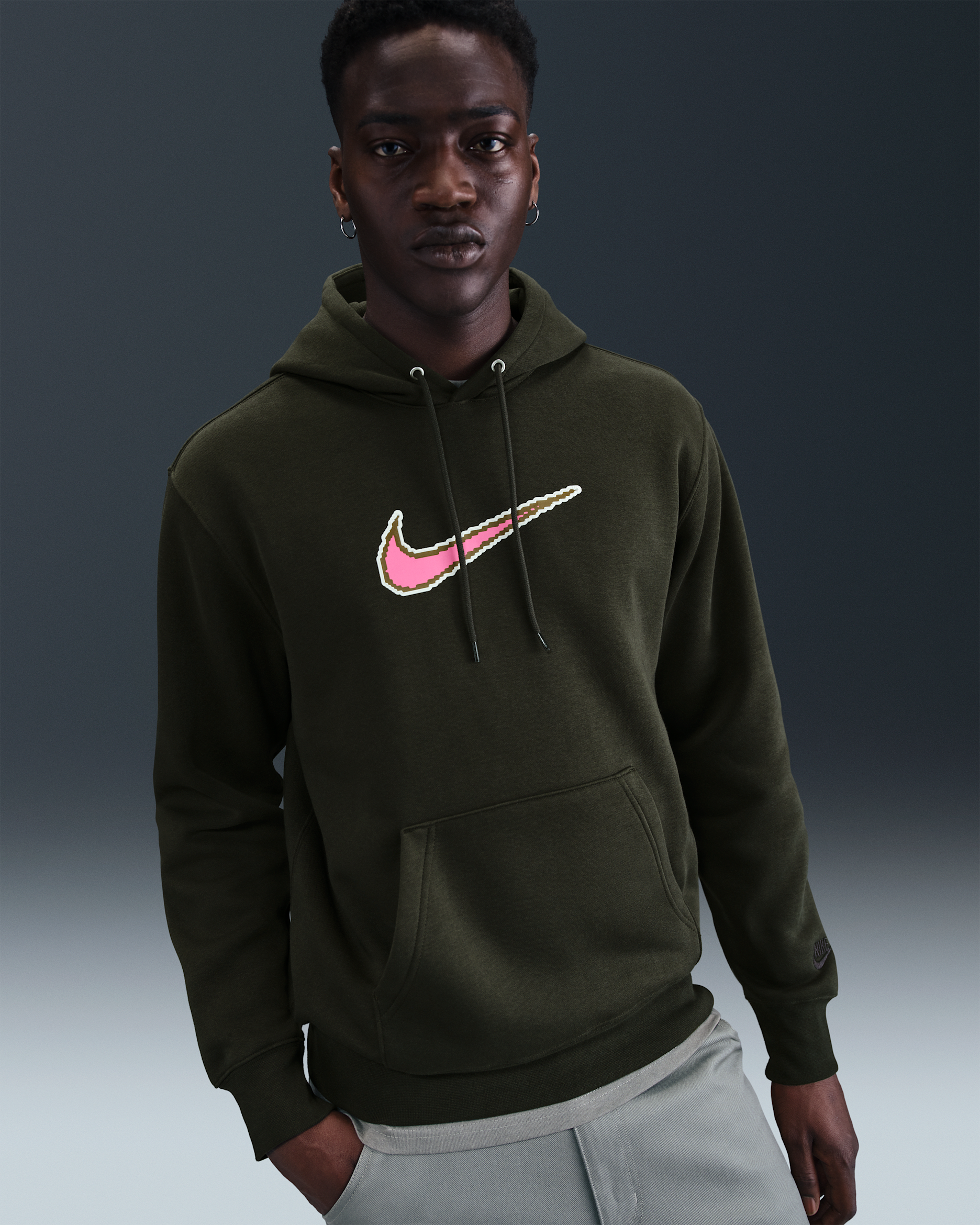 Nike Sportswear Club Men's Fleece Hoodie - Sequoia/Sequoia/Black
