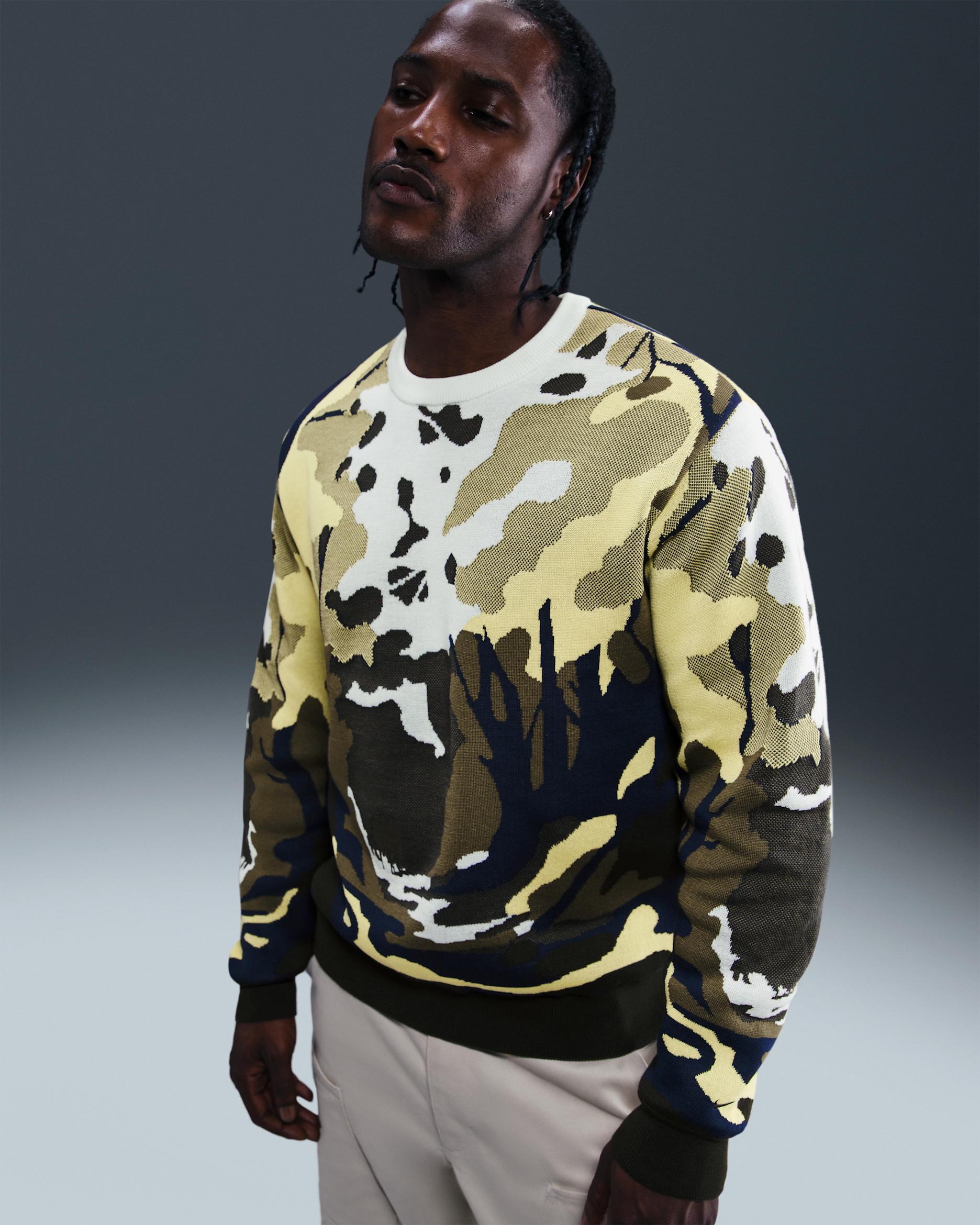 Nike Life Men's Wilderness Sweater - Sail/Soft Yellow