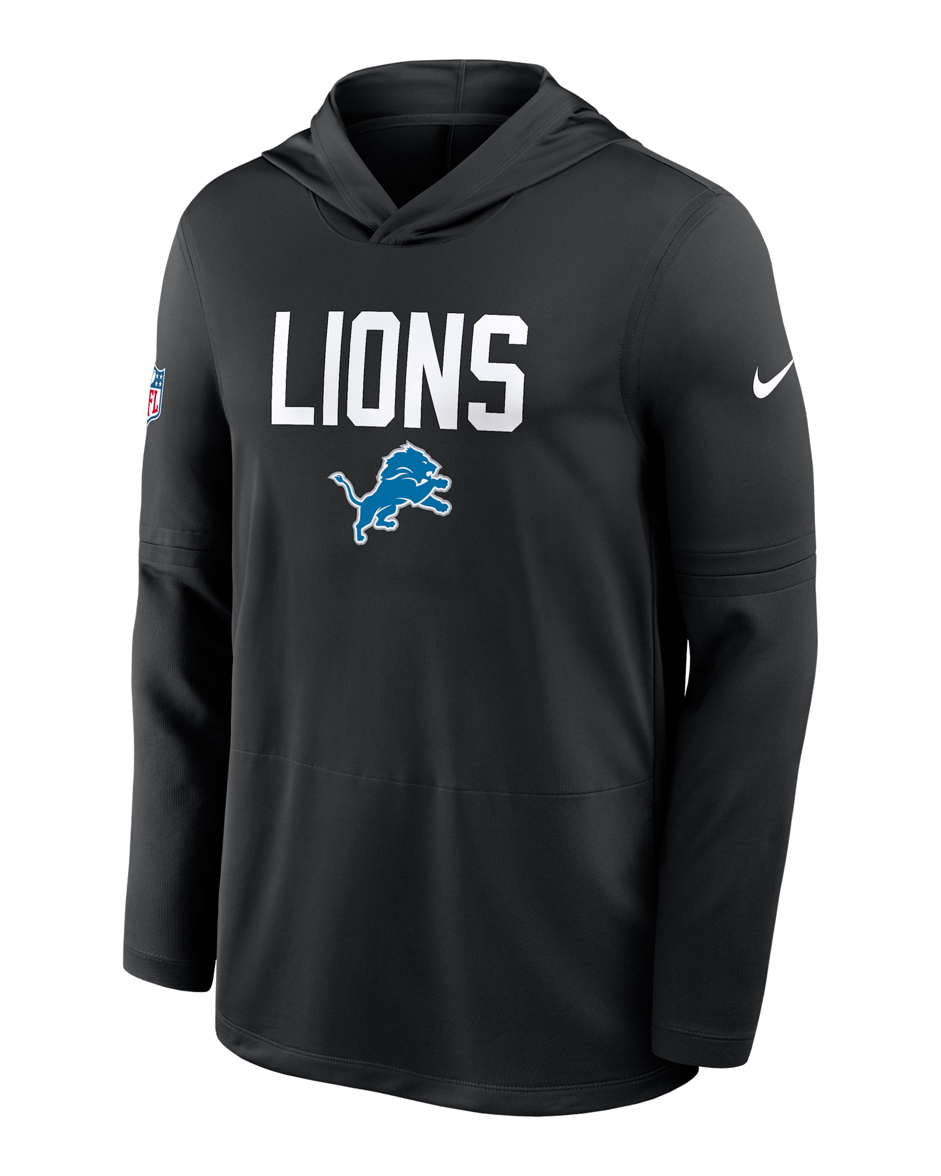 Detroit Lions Pass Accuracy Men's Nike Dri-FIT NFL Long-Sleeve Hooded Top - Black