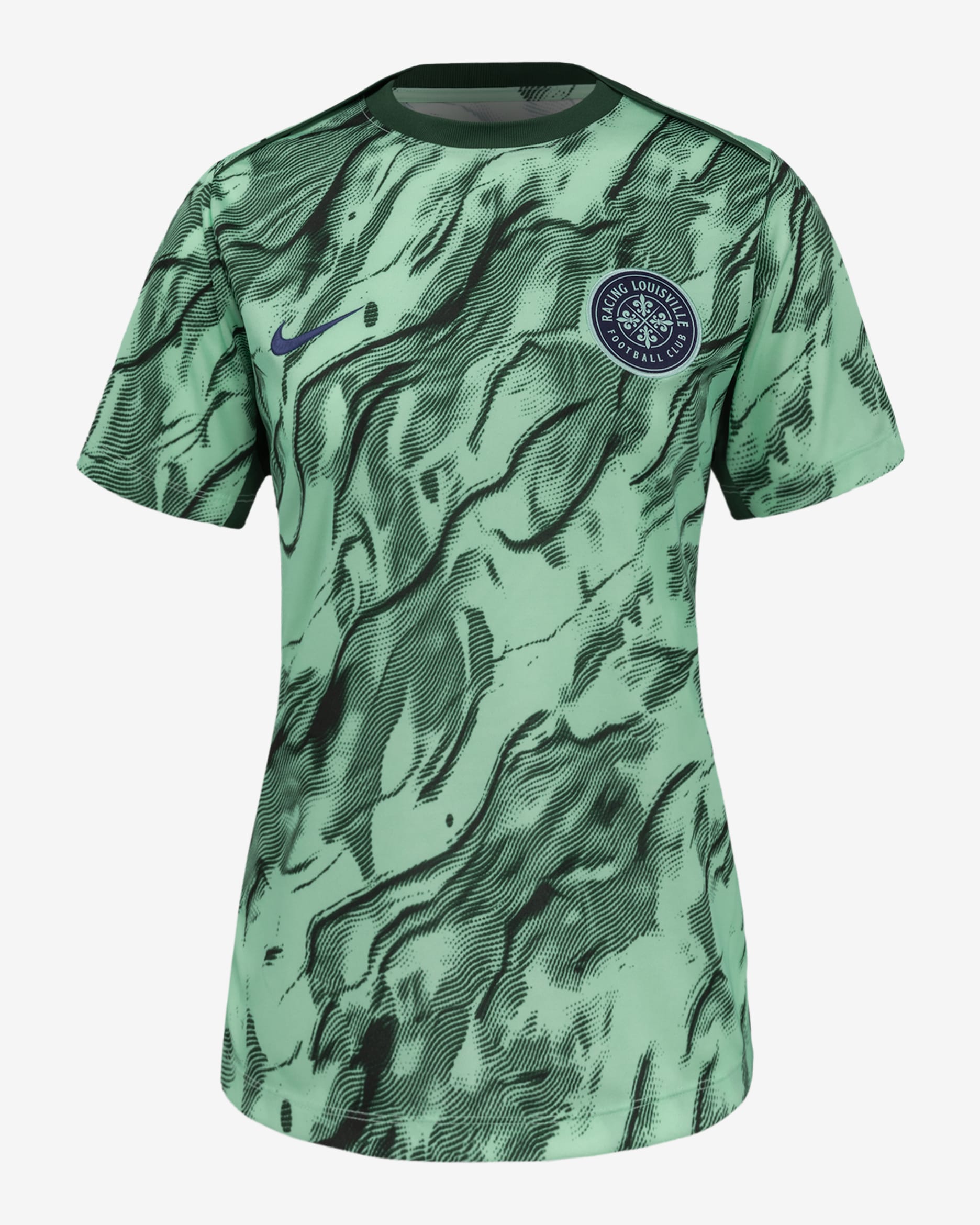 Racing Louisville FC 2025 Women's Nike NWSL Short-Sleeve Pre-Match Top - Night Forest/Mint Foam