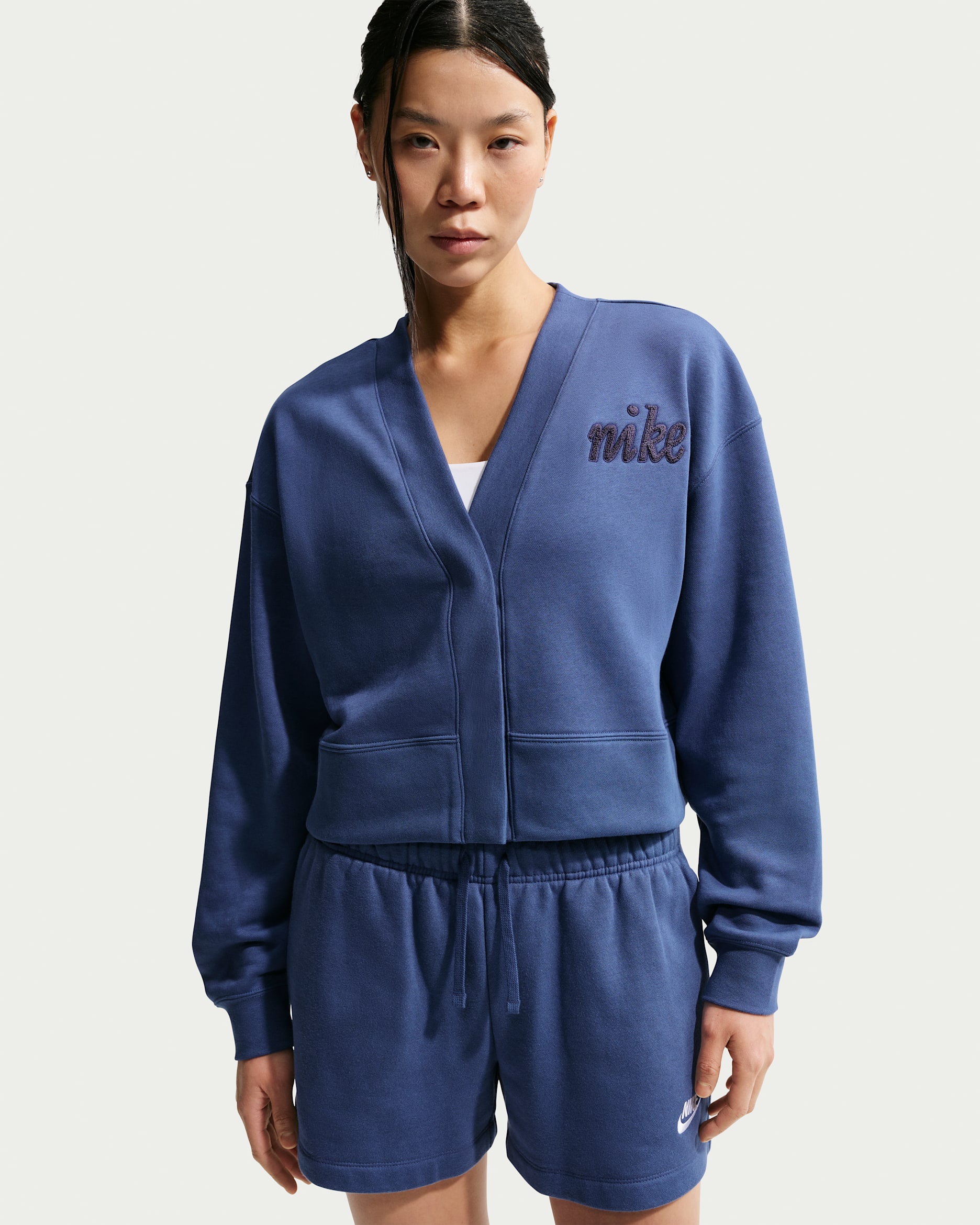 Nike Sportswear Club Fleece Women's Loose Cardigan - Mystic Navy/Thunder Blue