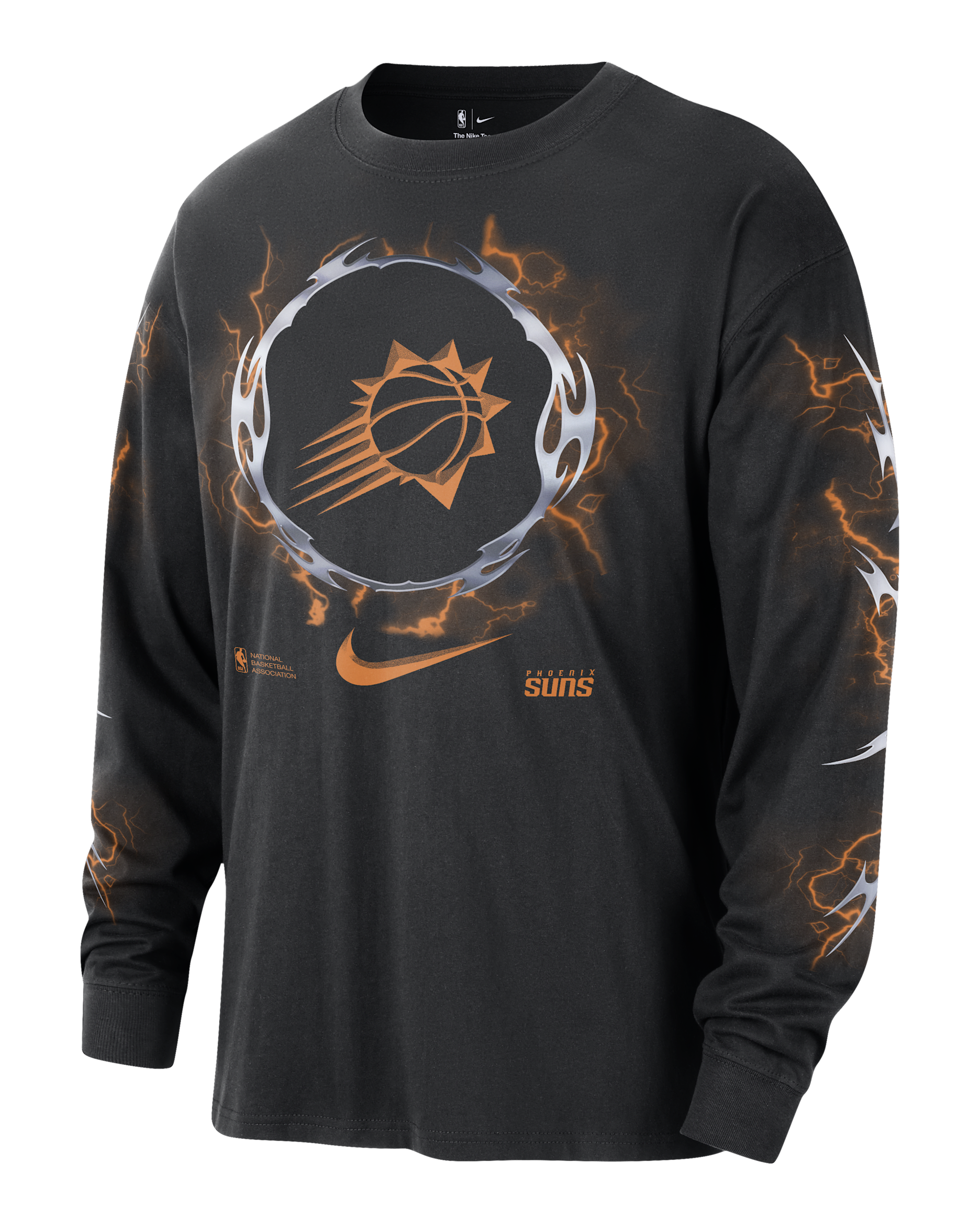 Playera de manga larga Nike de la NBA para hombre Phoenix Suns Courtside - Negro