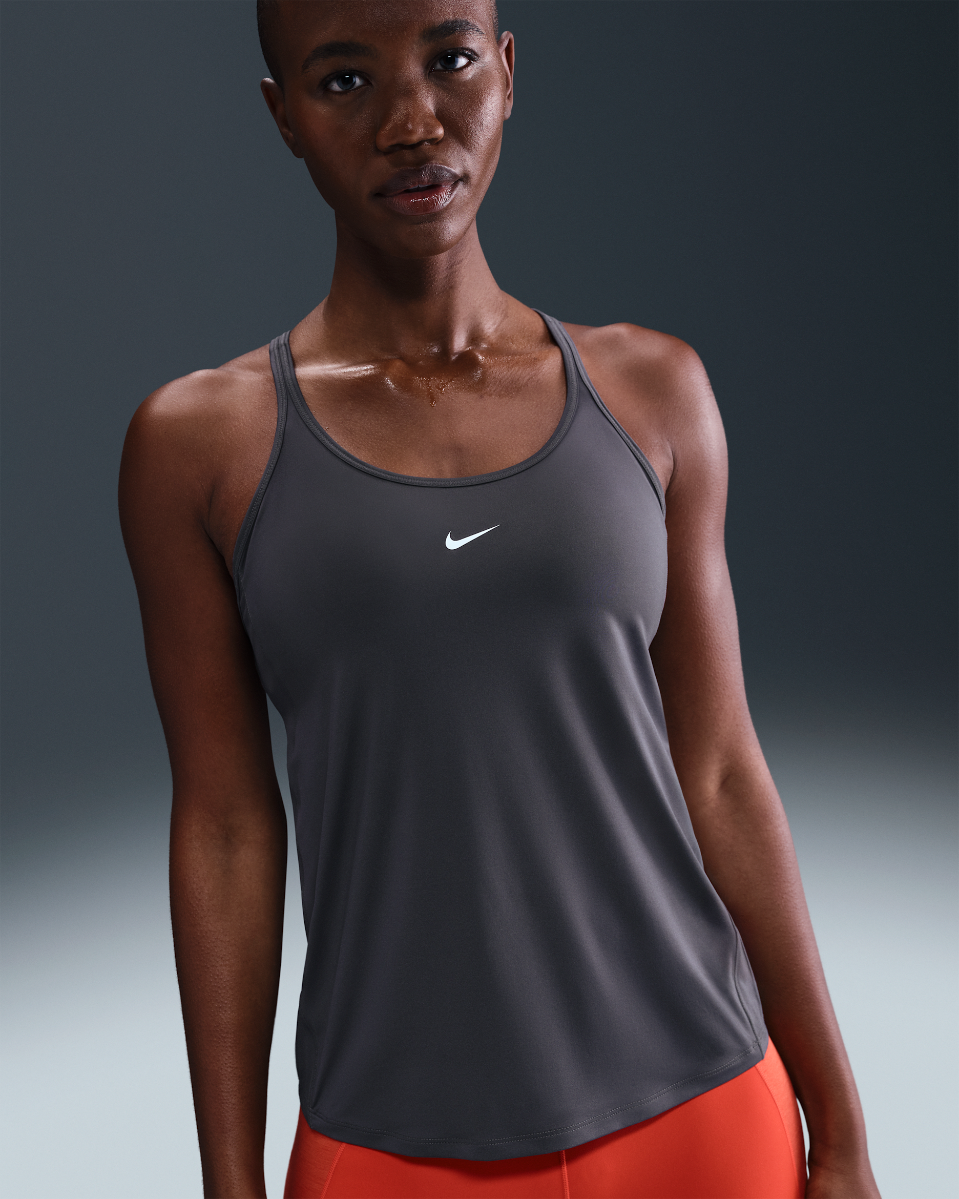 Nike One Classic Dri-FIT Tanktop mit Trägern für Damen - Thunder Grey/Weiß