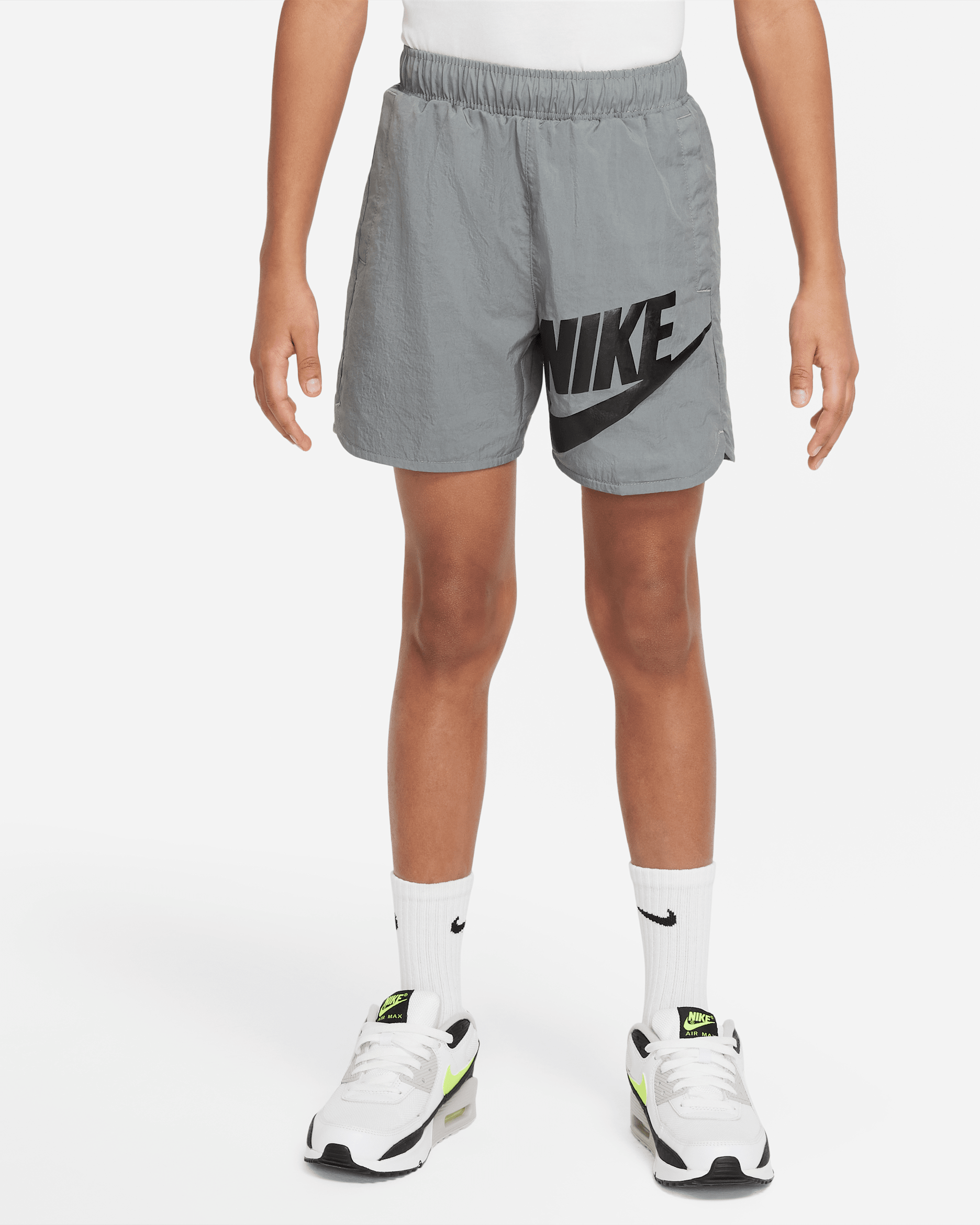 Nike Sportswear Older Kids' (Boys') Woven Shorts - Smoke Grey/Black