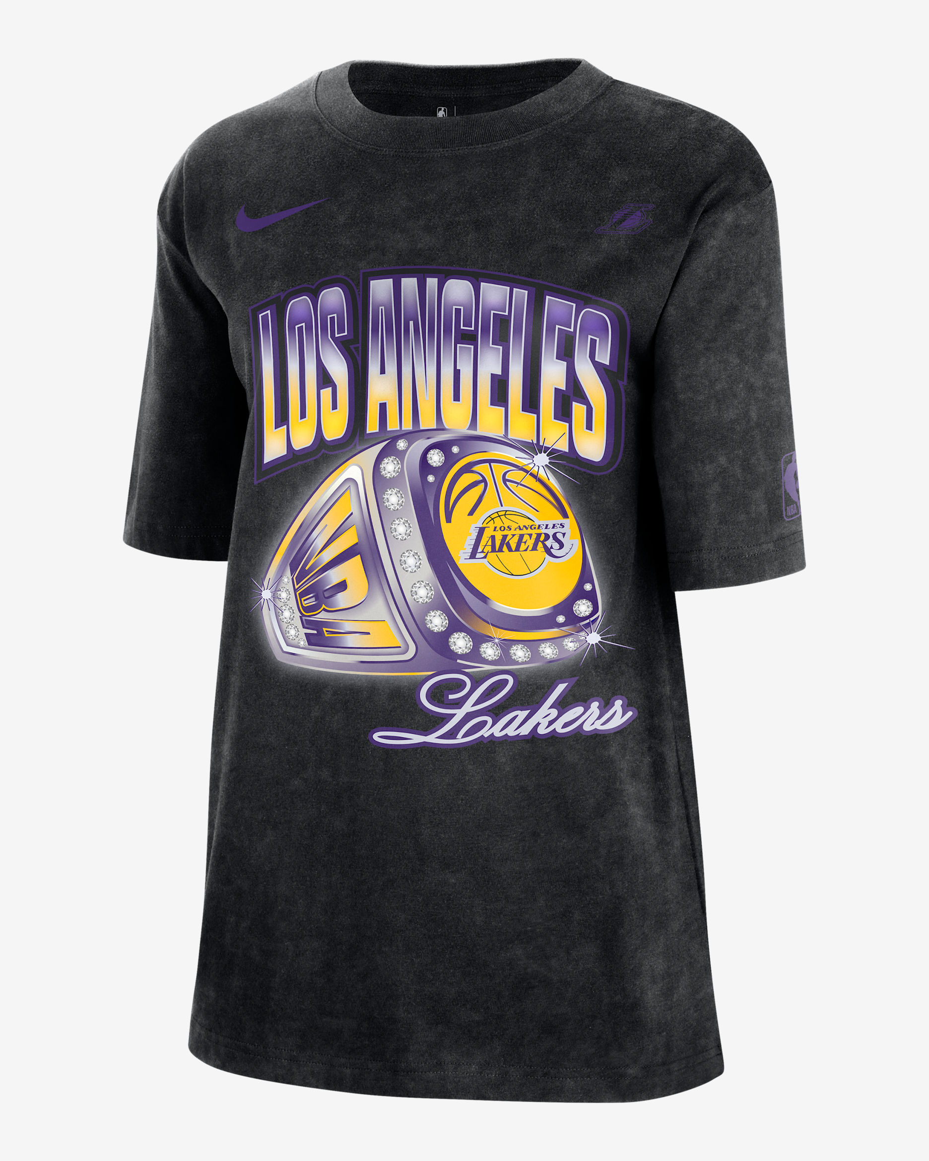 Playera Nike de la NBA para mujer Los Angeles Lakers Courtside - Negro