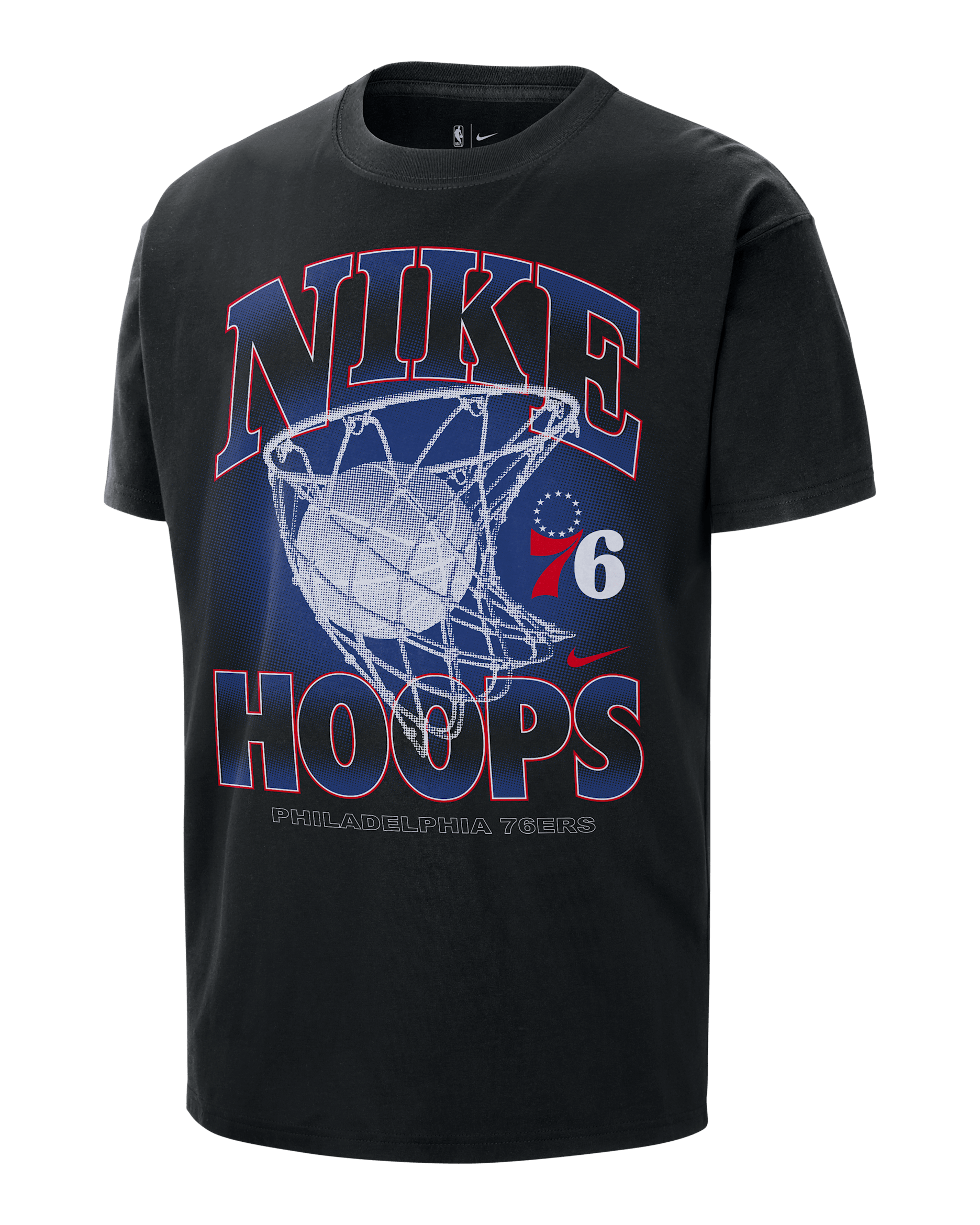 Playera Nike NBA Max90 para hombre Philadelphia 76ers Courtside - Negro