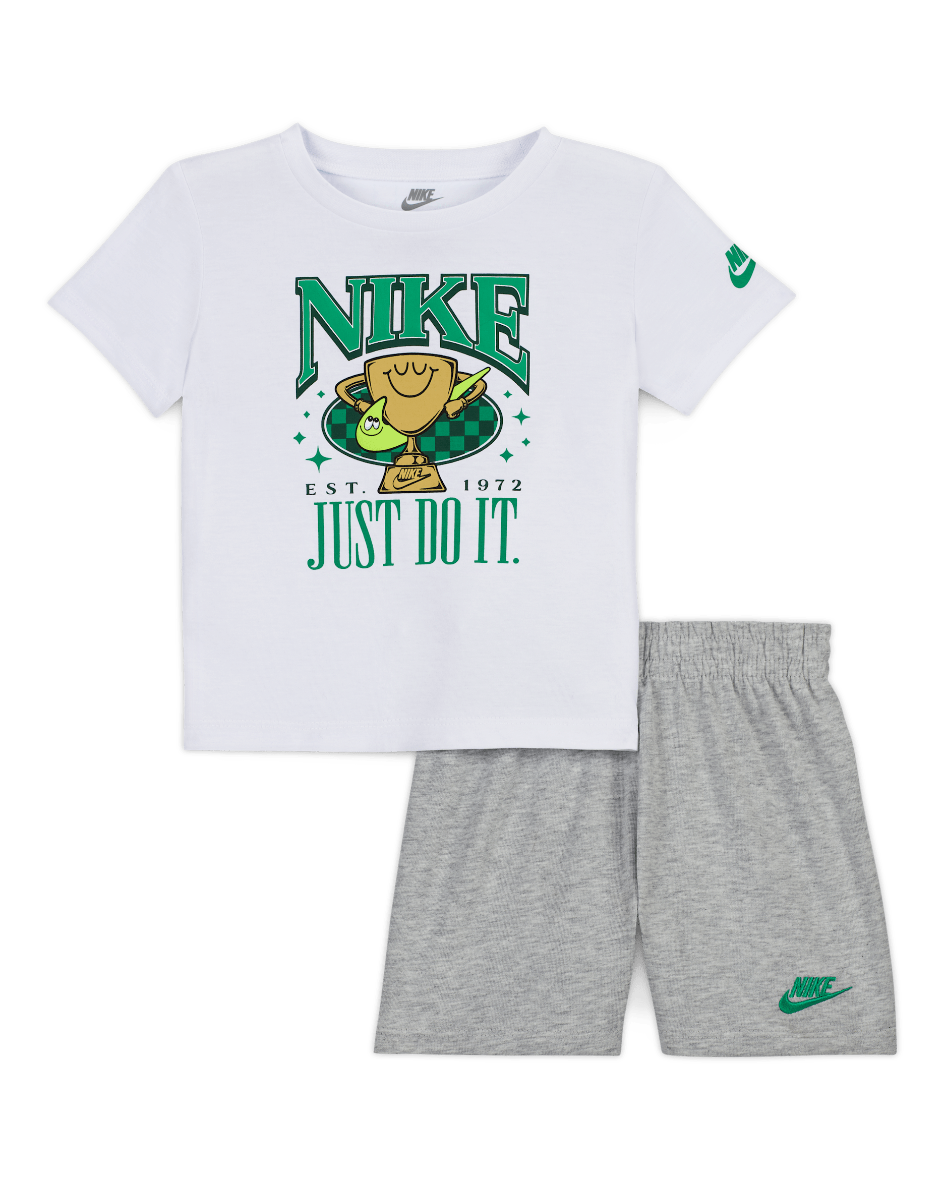 Conjunto de playera y shorts de tela de punto para bebé (12-24 meses) Nike Ace Your Game - Gris humo claro
