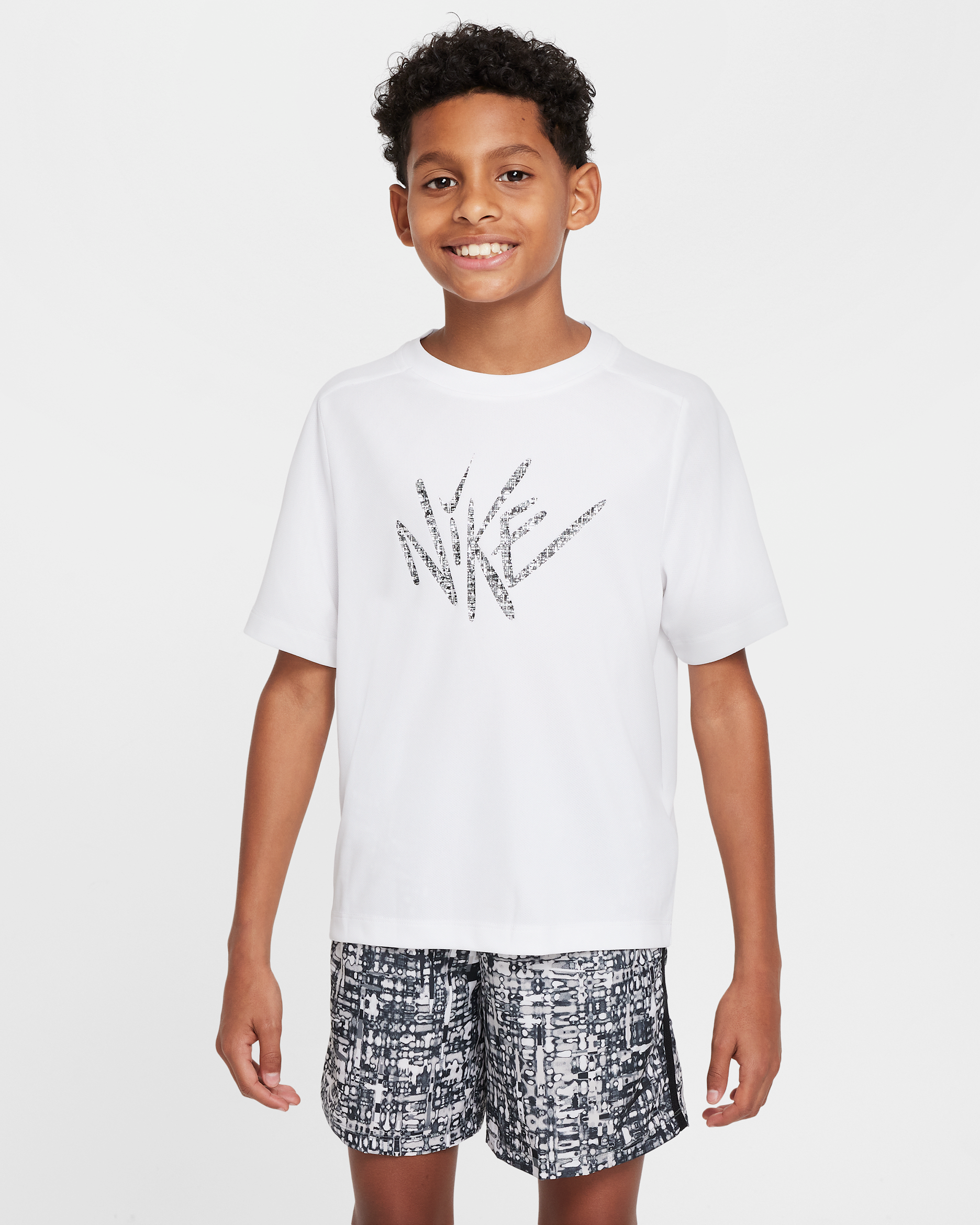 Nike Multi Older Kids' (Boys') Dri-FIT Short-Sleeve Top - White