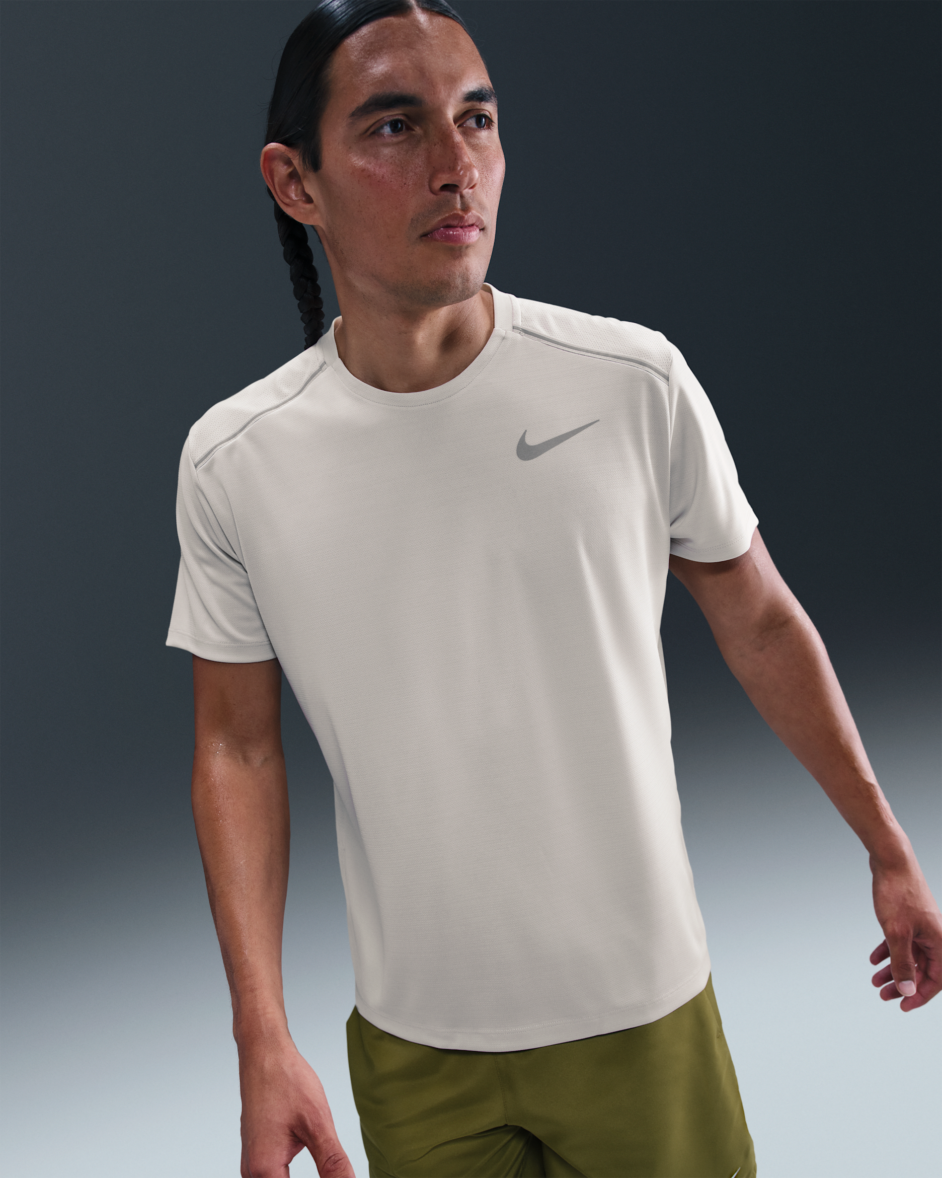 Nike Miler Men's Short-Sleeve Running Top - Light Bone