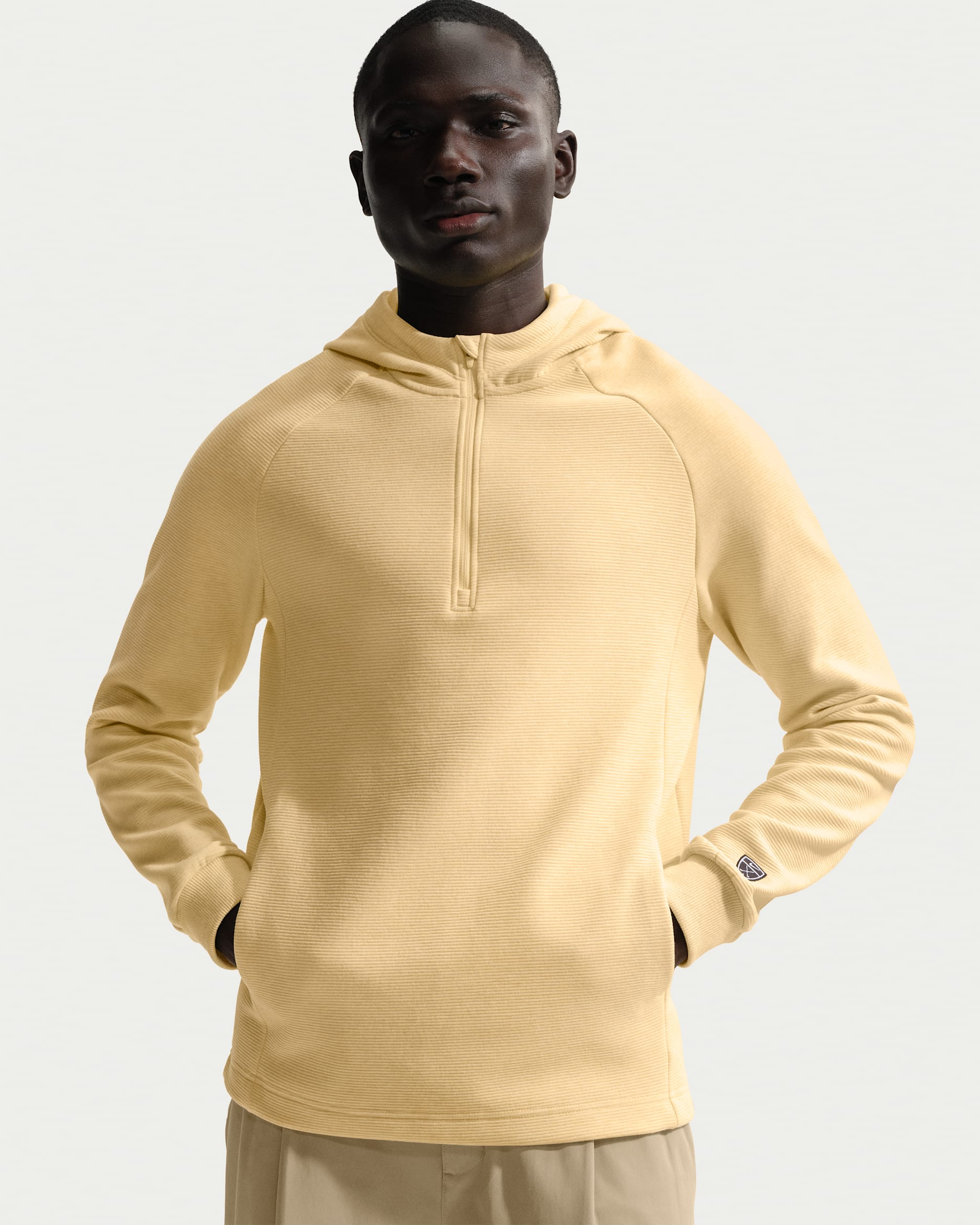 Sudadera con gorro de golf Therma-FIT para hombre Nike Par - Amarillo suave/Blanco/Amarillo suave/Negro