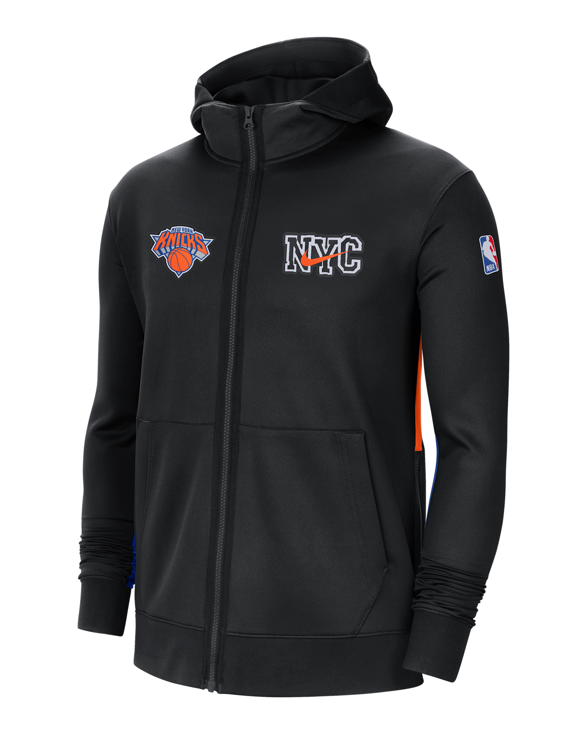 New York Knicks Showtime City Edition Nike Therma Flex NBA-hettegenser til herre - Svart/Anthracite/Hvit
