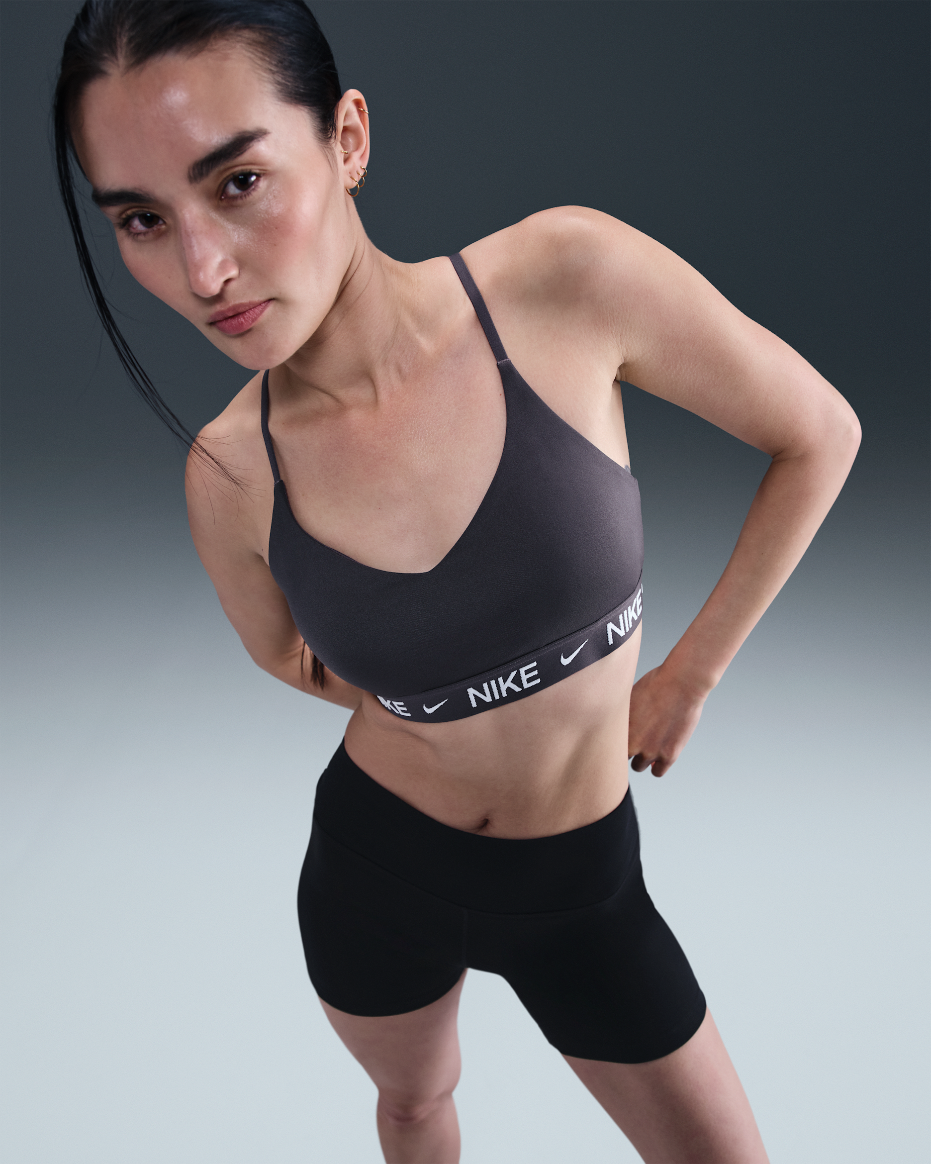Nike Indy Light-Support Women's Padded Adjustable Sports Bra - Thunder Grey