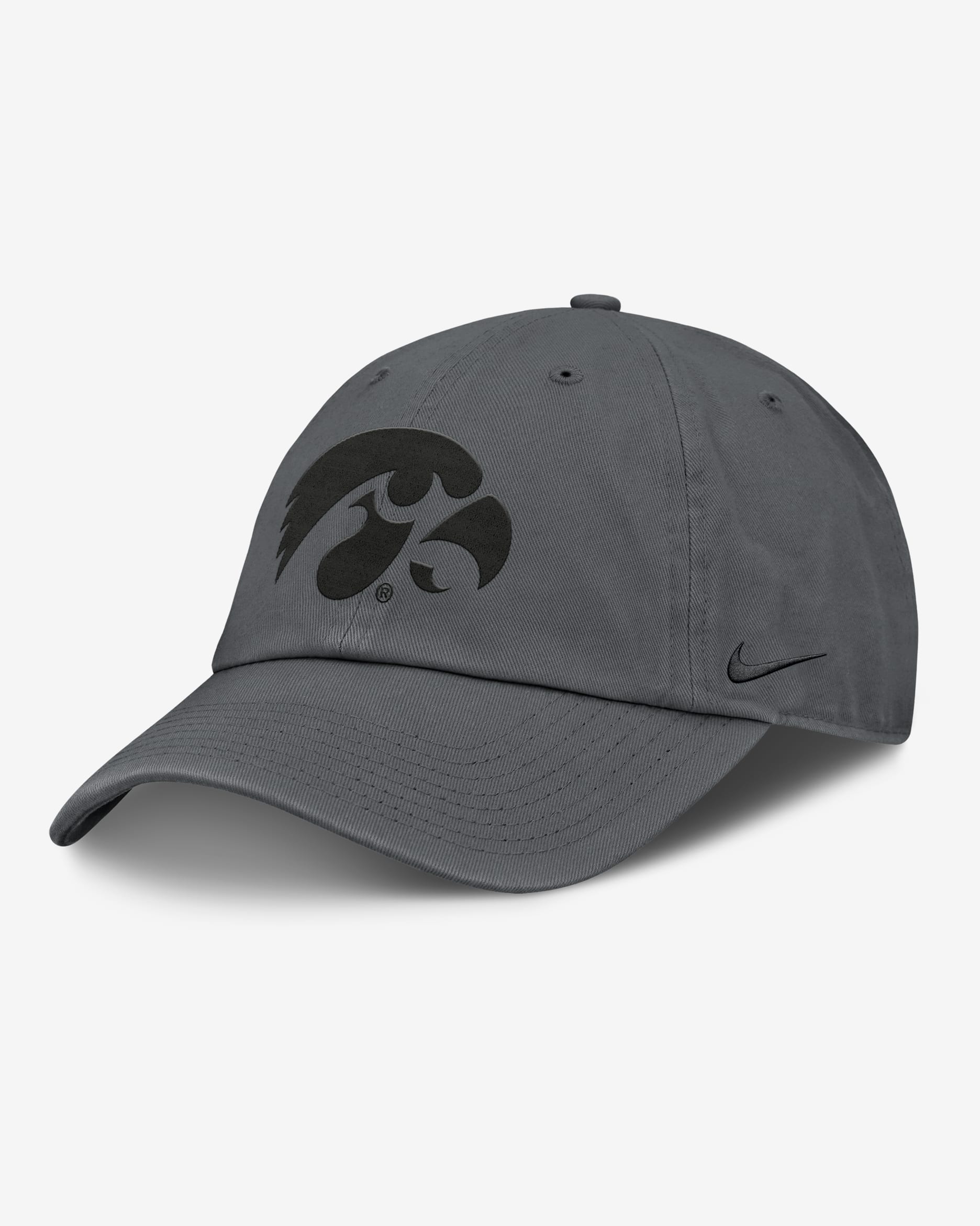 Iowa Primetime Campus Club Toned Men's Nike College Adjustable Hat - Charcoal