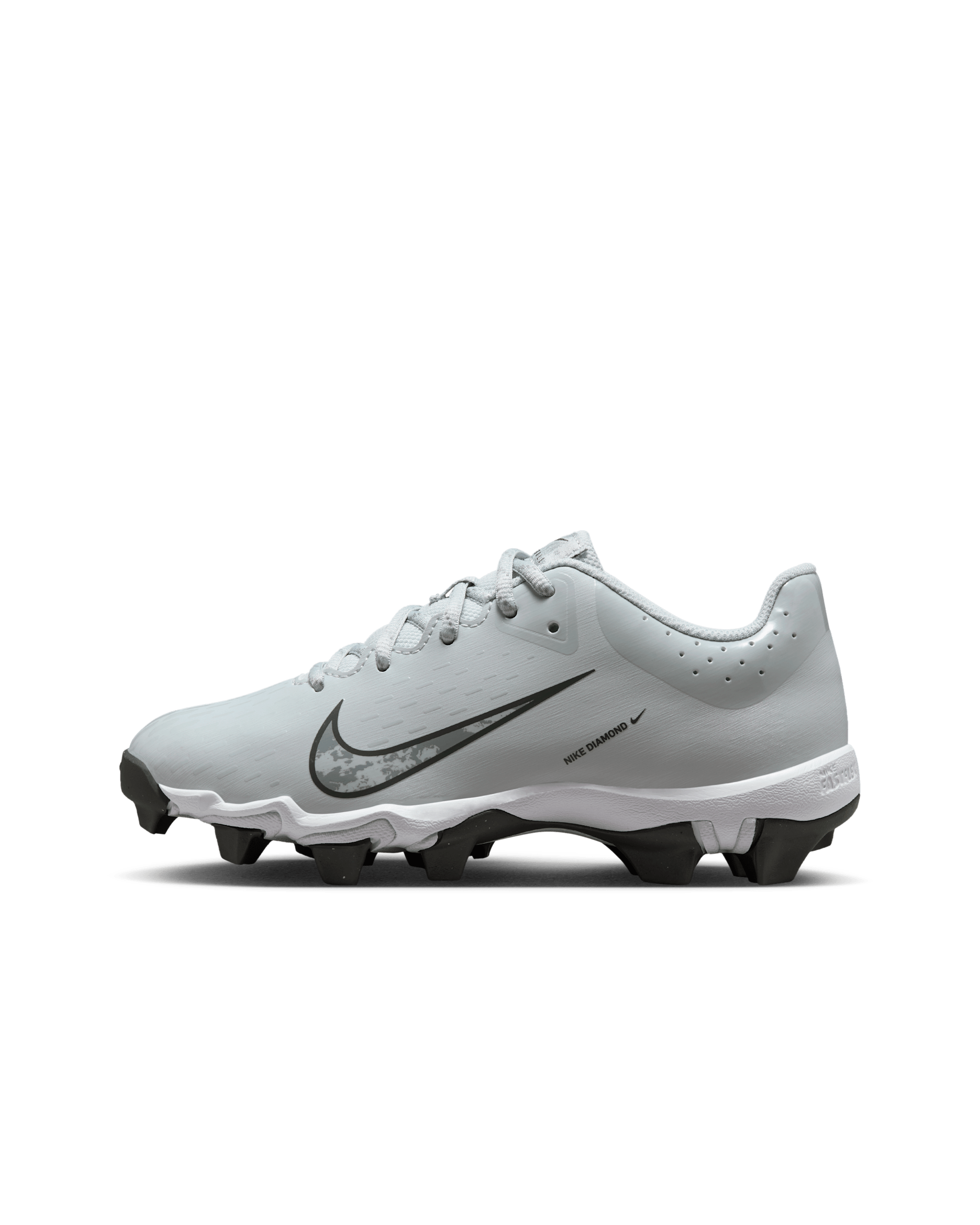 Nike Hyperdiamond 4 Keystone Big Kids' Softball Cleats - Pure Platinum/Wolf Grey/White/Iron Grey