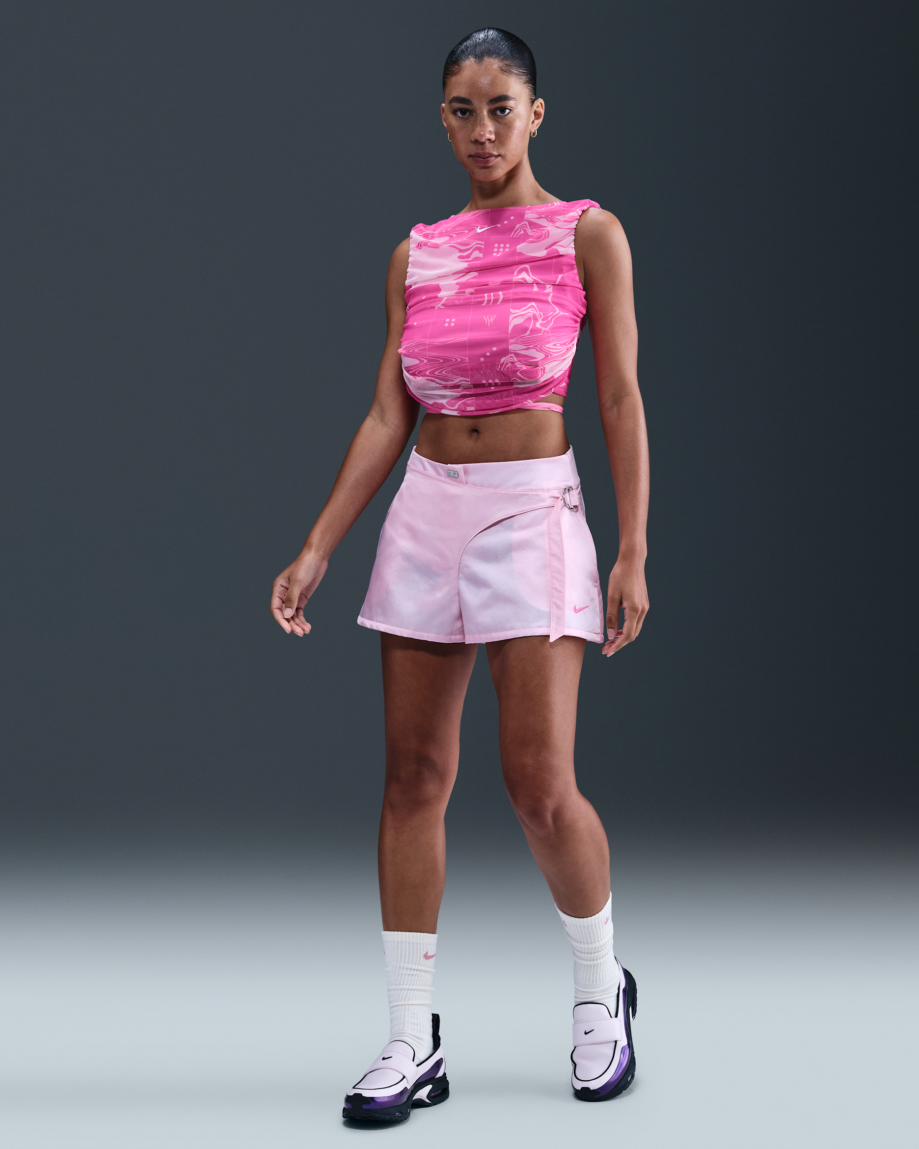 Serena Williams Design Crew Women's High-Rise 3" Shorts - Pink Foam/Fire Pink