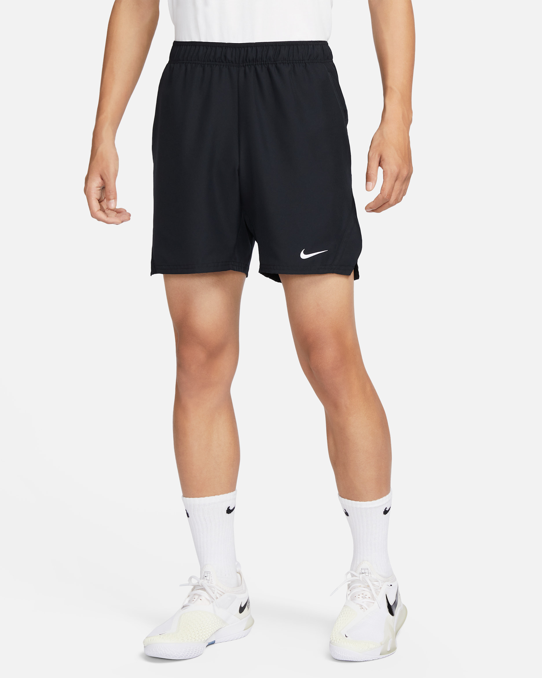 ナイキコート ビクトリー メンズ Dri-FIT 18cm テニスショートパンツ - ブラック/ホワイト