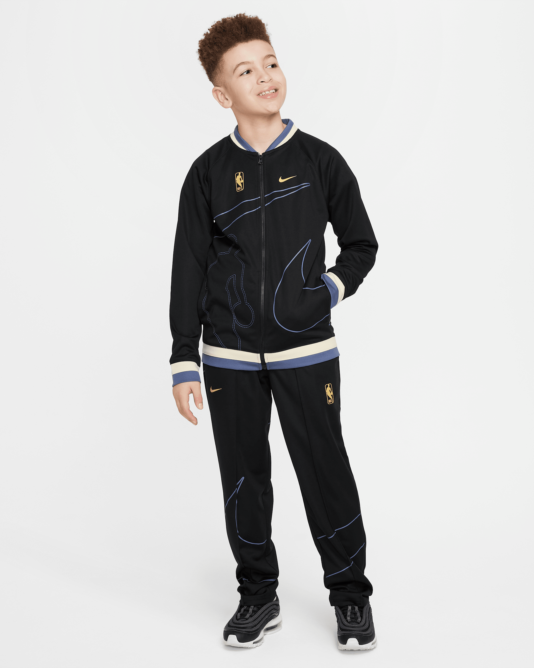 Sportovní souprava Nike Dri-FIT NBA Team 31 Starting 5 pro větší děti - Černá