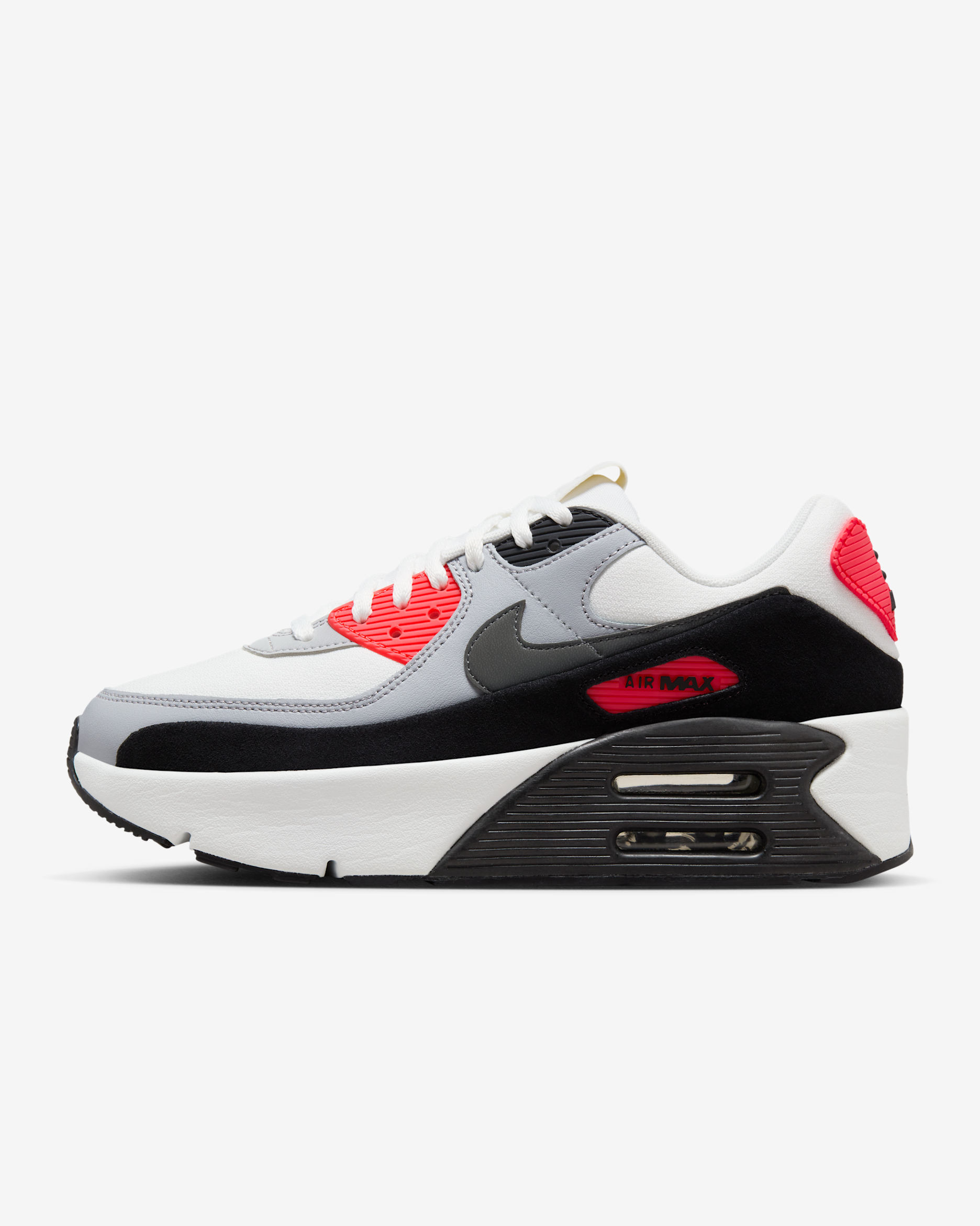 Tenis para mujer Nike Air Max 90 LV8 - Blanco cumbre/Negro/Gris lobo/Gris humo