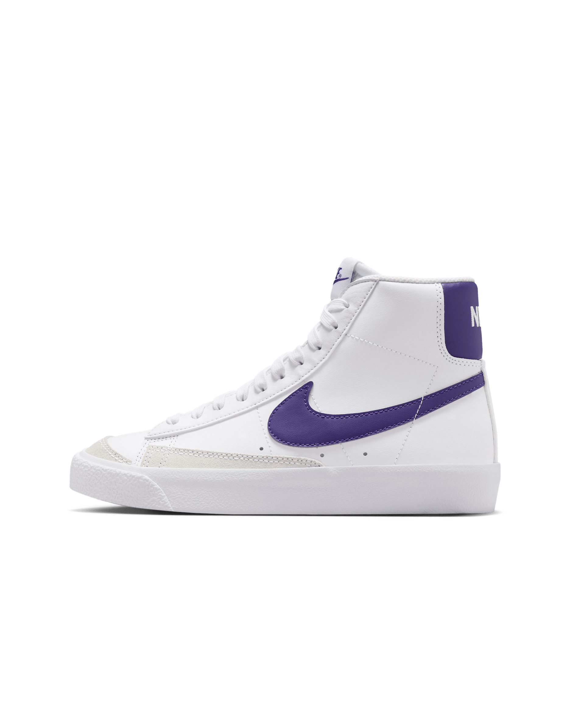 Tenis para niños grandes Nike Blazer Mid '77 - Blanco/Morado cancha