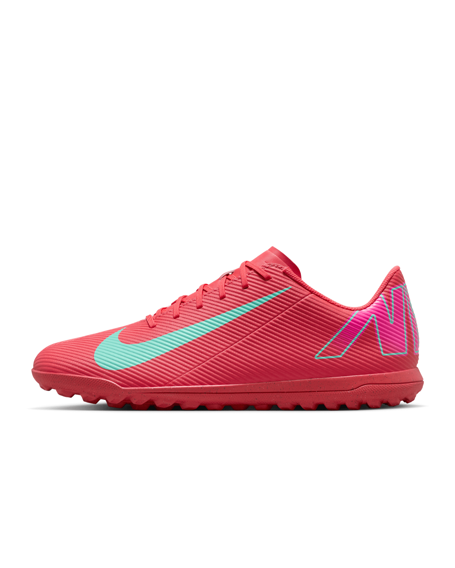 Nike Mercurial Vapor 16 Club Turf Low-Top Football Shoes - Ember Glow/Aurora Green