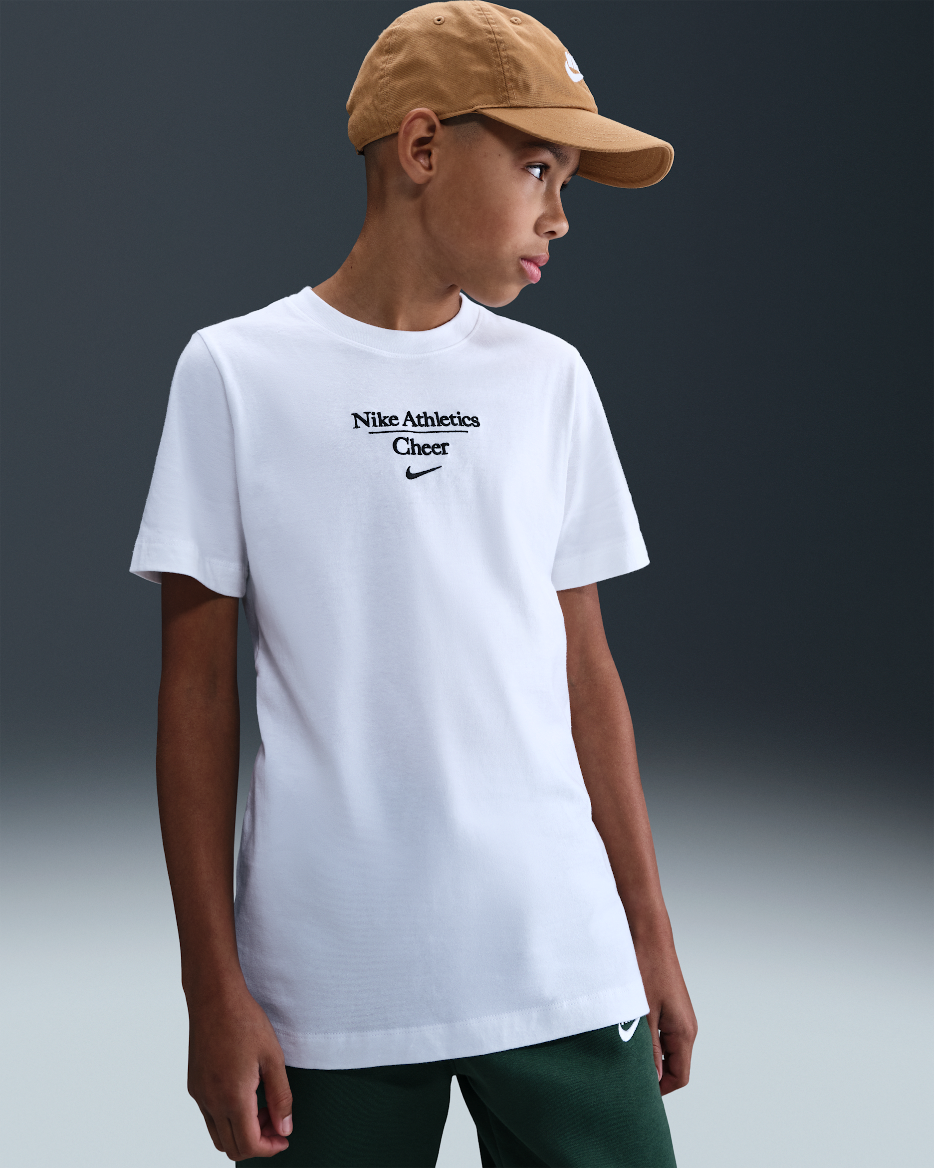 Playera para niños talla grande Nike Cheer - Blanco