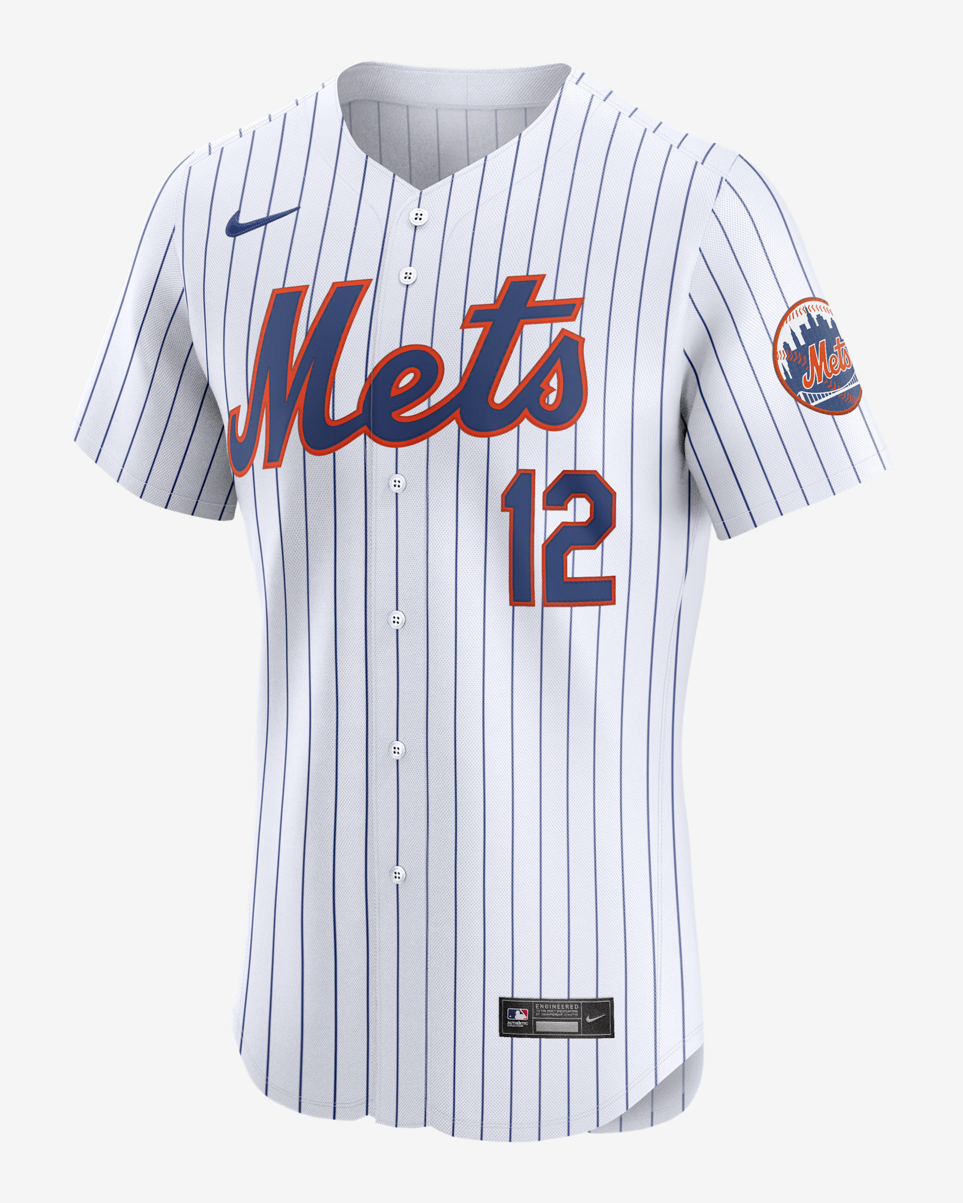 Jersey Nike Dri-FIT ADV de la MLB Elite para hombre Francisco Lindor New York Mets - Blanco