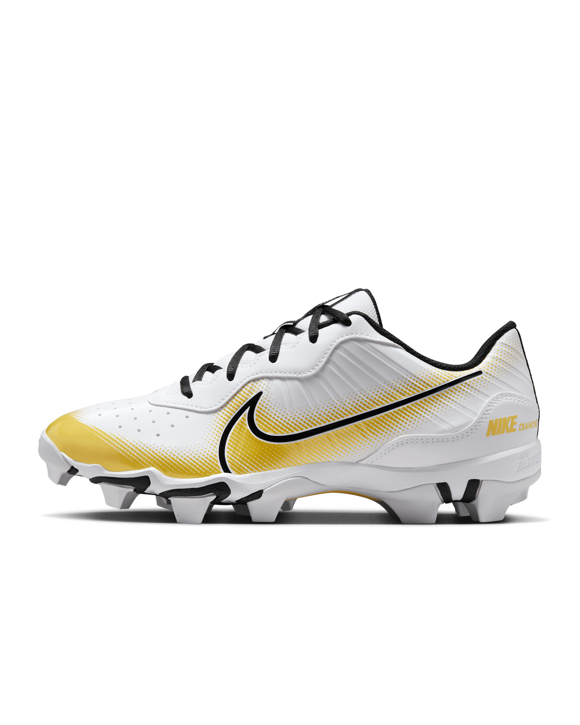 Nike Alpha Huarache 4 Keystone Men's Baseball Cleats - White/Black/Metallic Gold