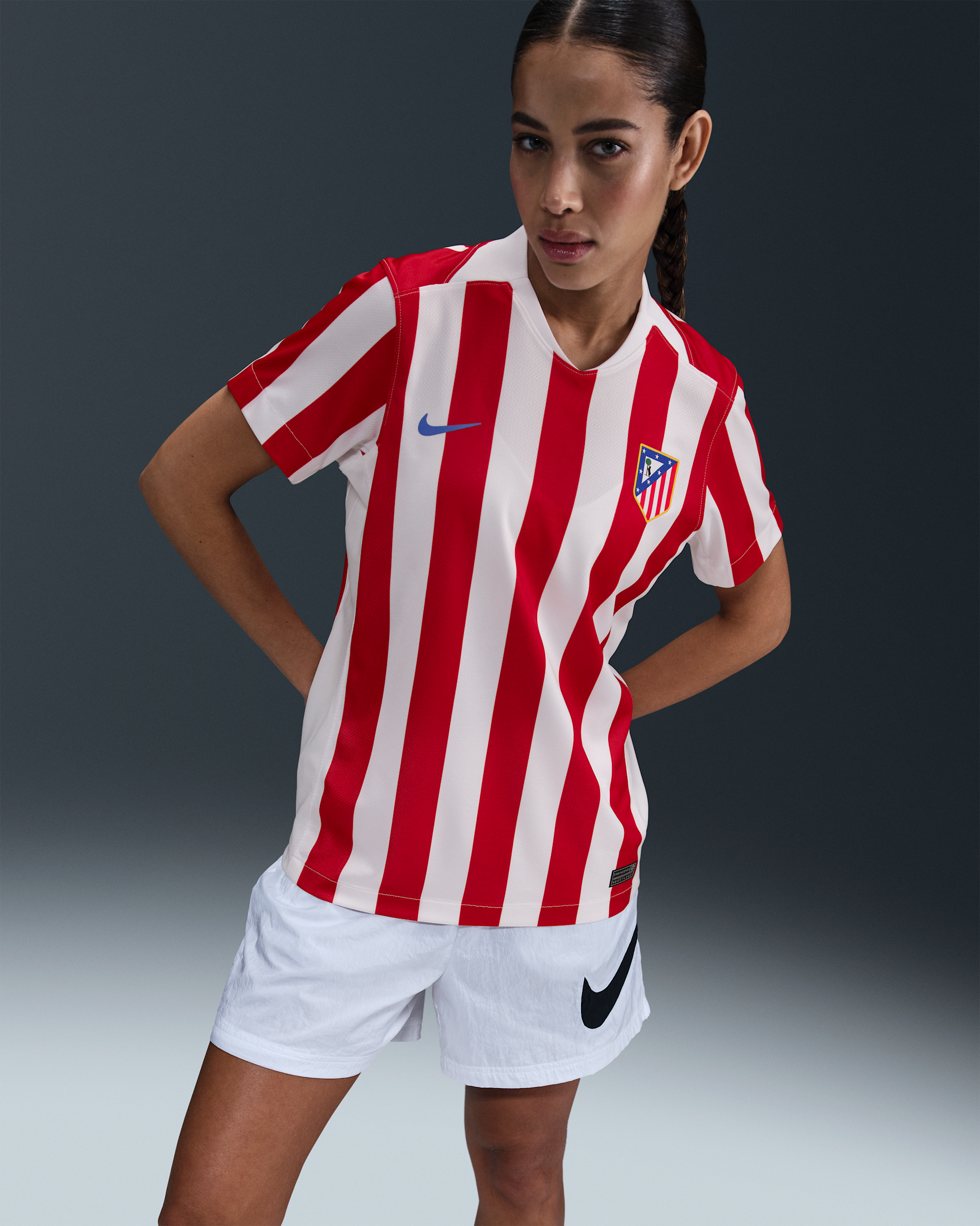 Primera equipación Stadium Atlético de Madrid 2025/26 Camiseta de fútbol Replica Nike Dri-FIT - Mujer - Sport Red/Blanco/Hyper Royal