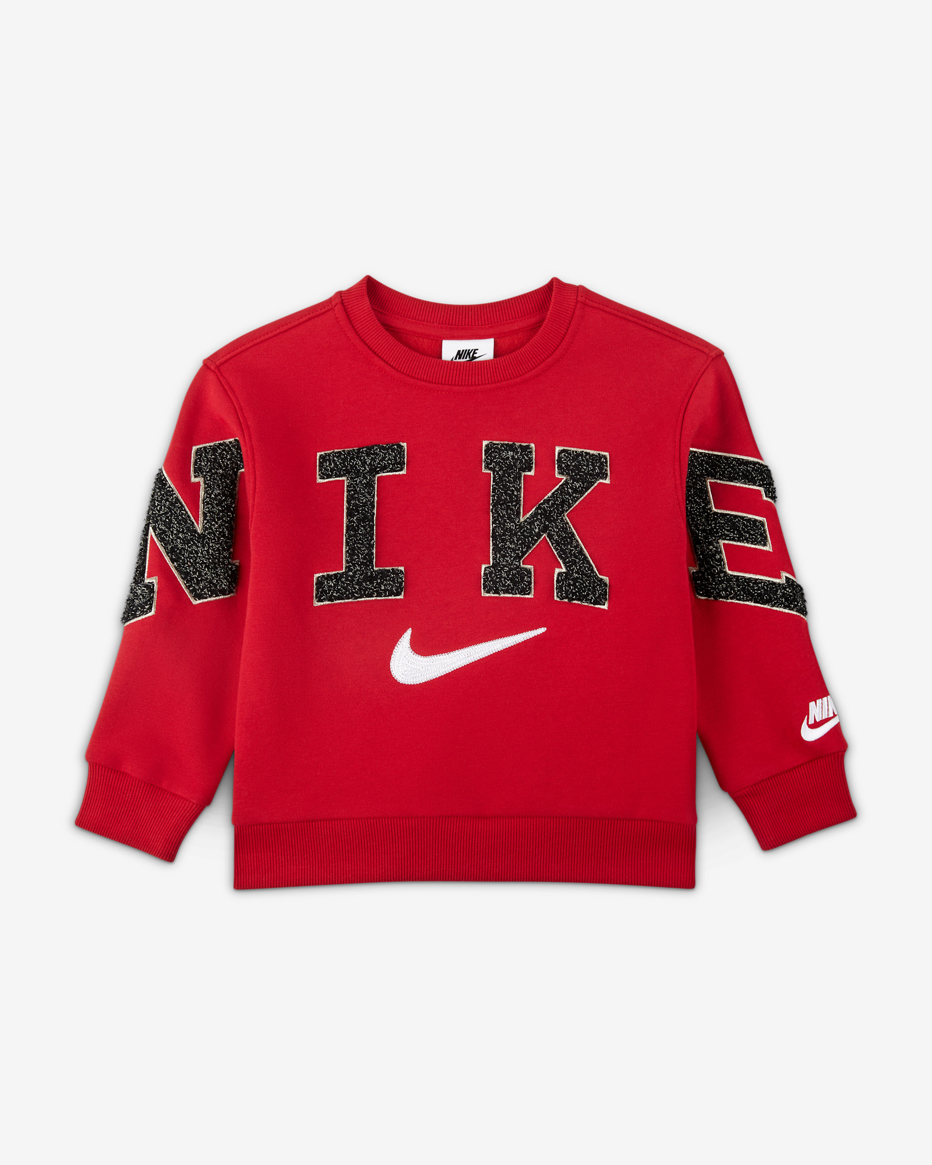 Nike Club Little Kids' Chenille Fleece Crew - Gym Red