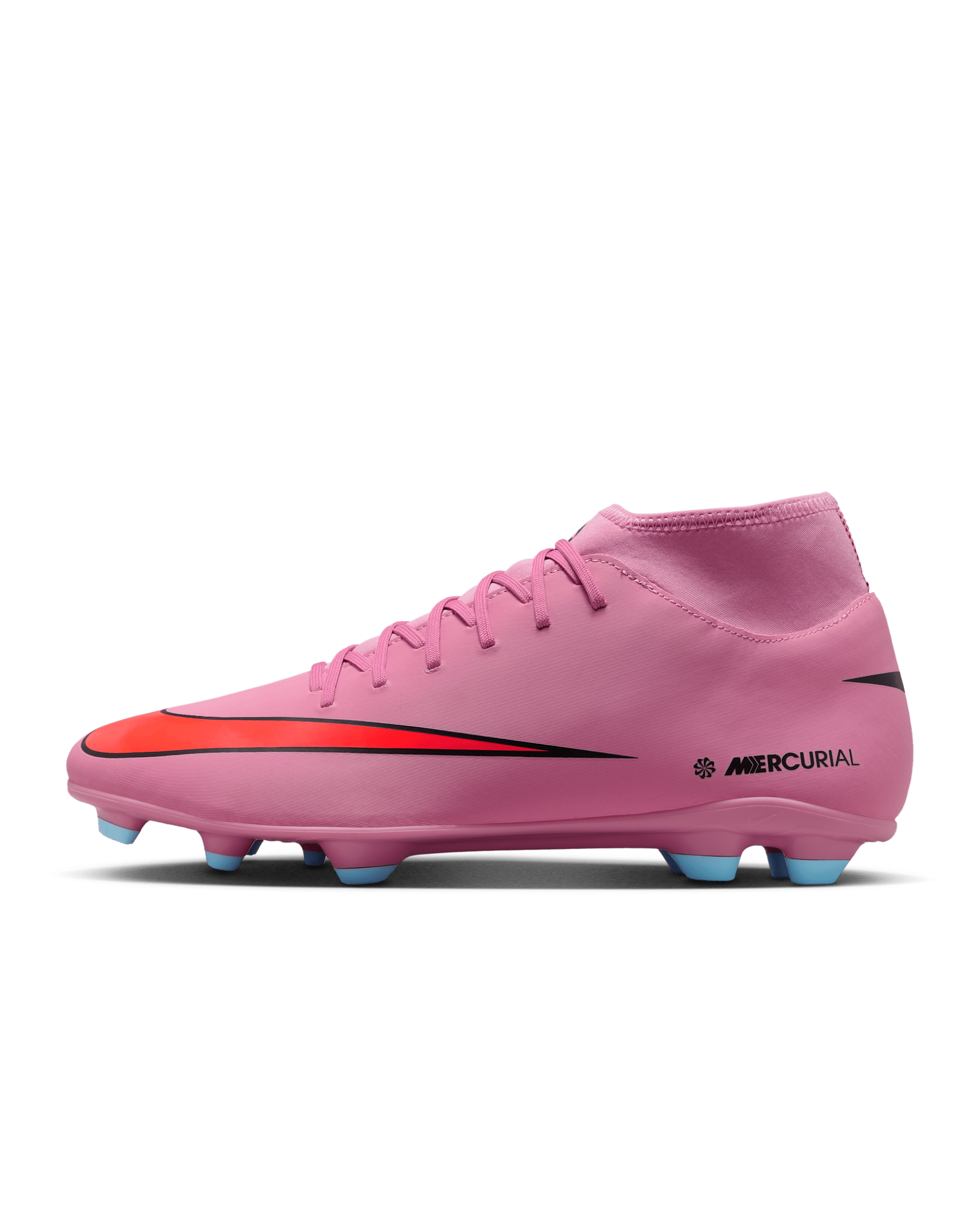 Nike Mercurial Superfly 10 Club többféle talajra készült, magas szárú futballcipő - Magic Flamingo/Total Crimson/Fekete
