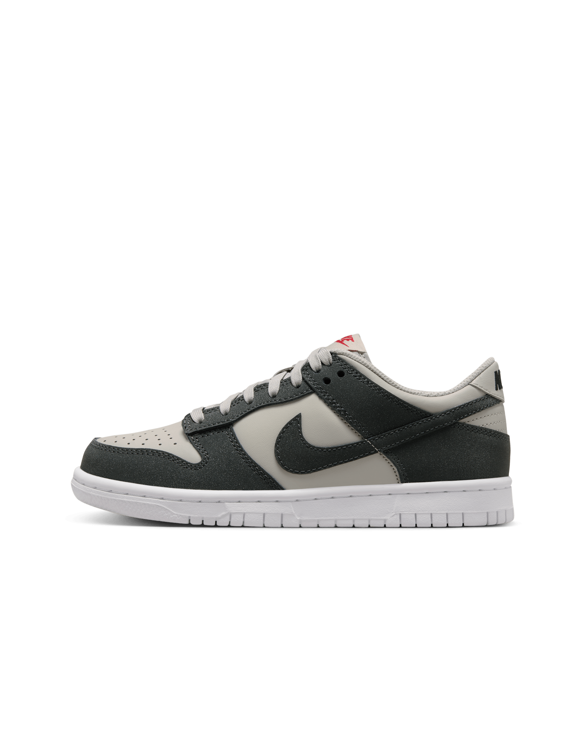 Nike Dunk Low Older Kids' Shoes - Light Iron Ore/White/Gym Red/Anthracite